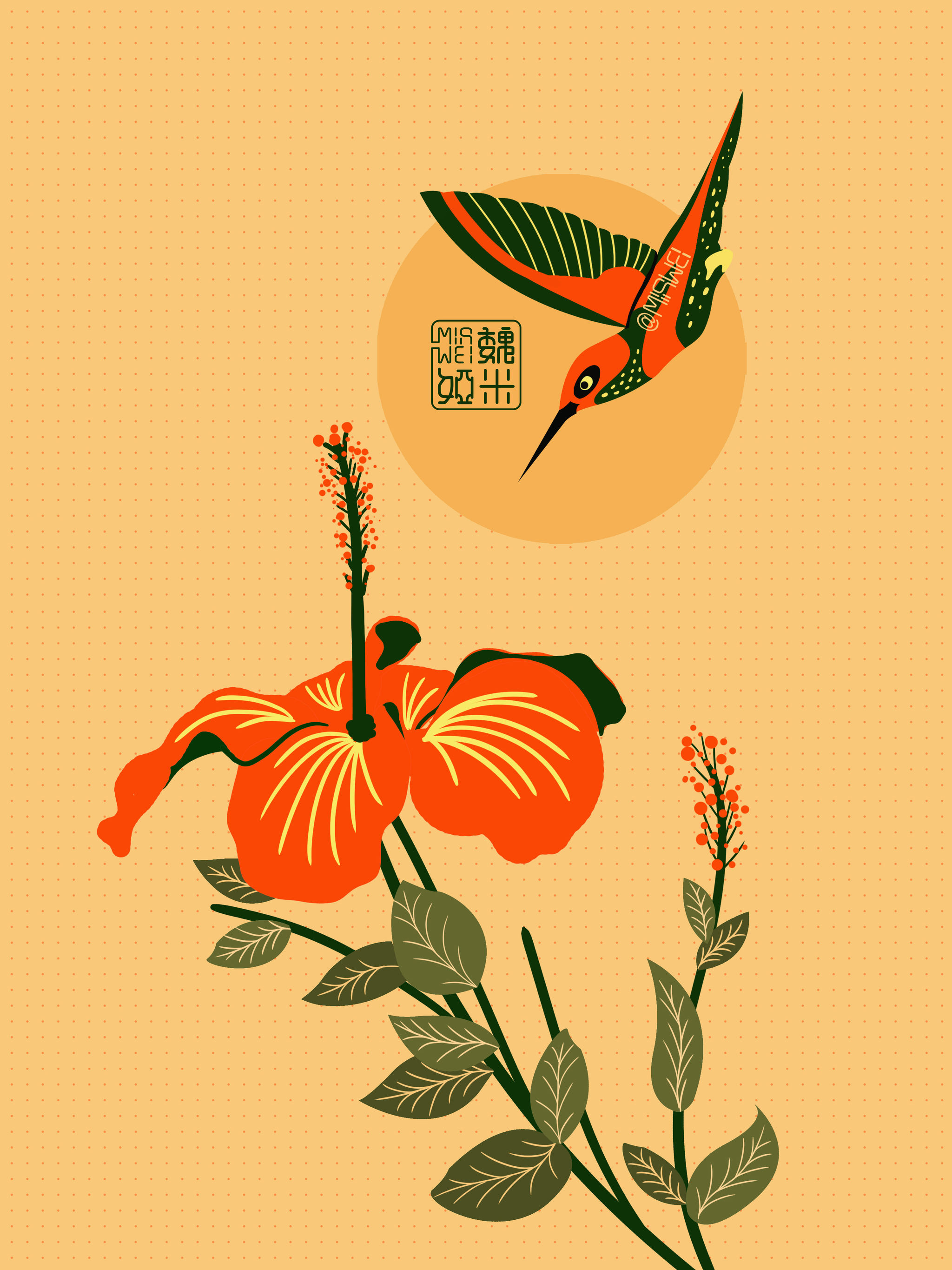 【中国风插画】-花鸟意境图