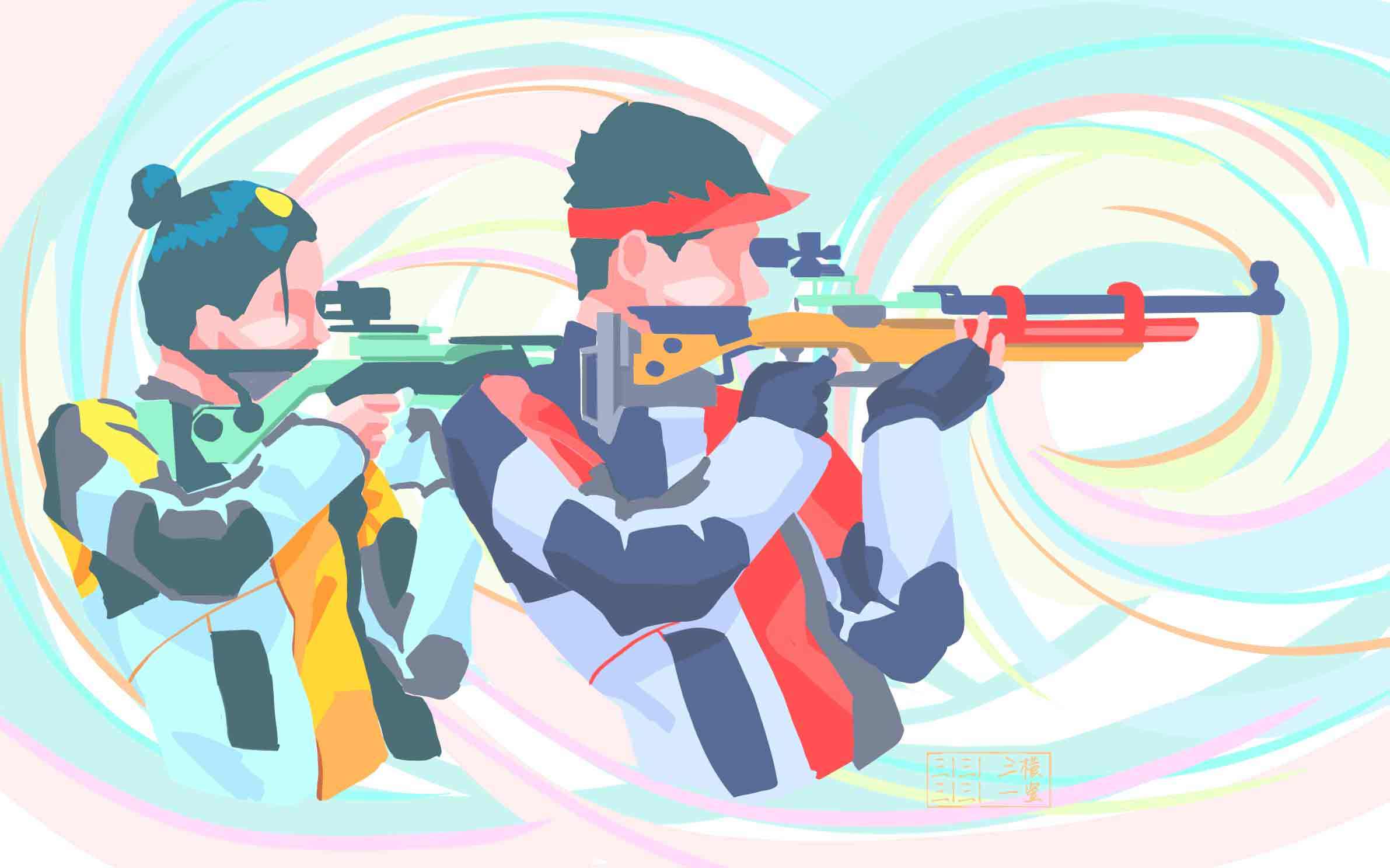 射击10米气步枪混合冠军杨倩杨皓然