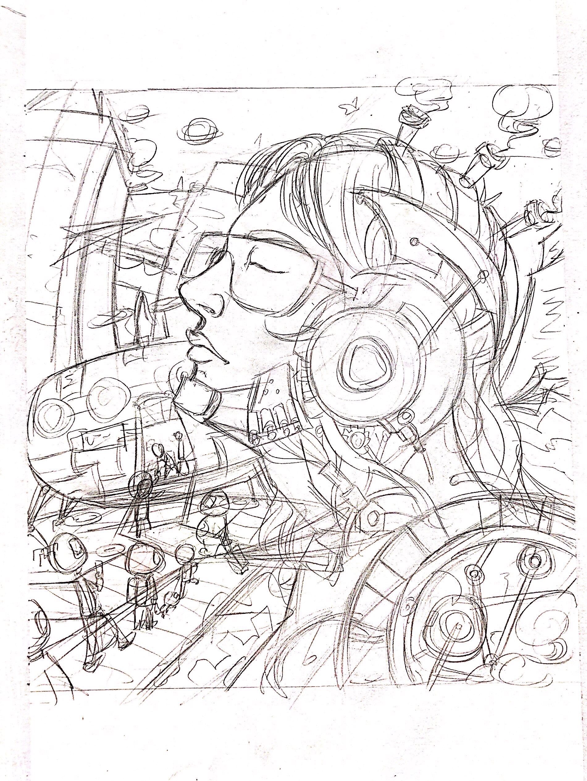 原创马克笔手绘插画作品-《科技时代》 - 立里手绘 - 原创作品 - 视觉