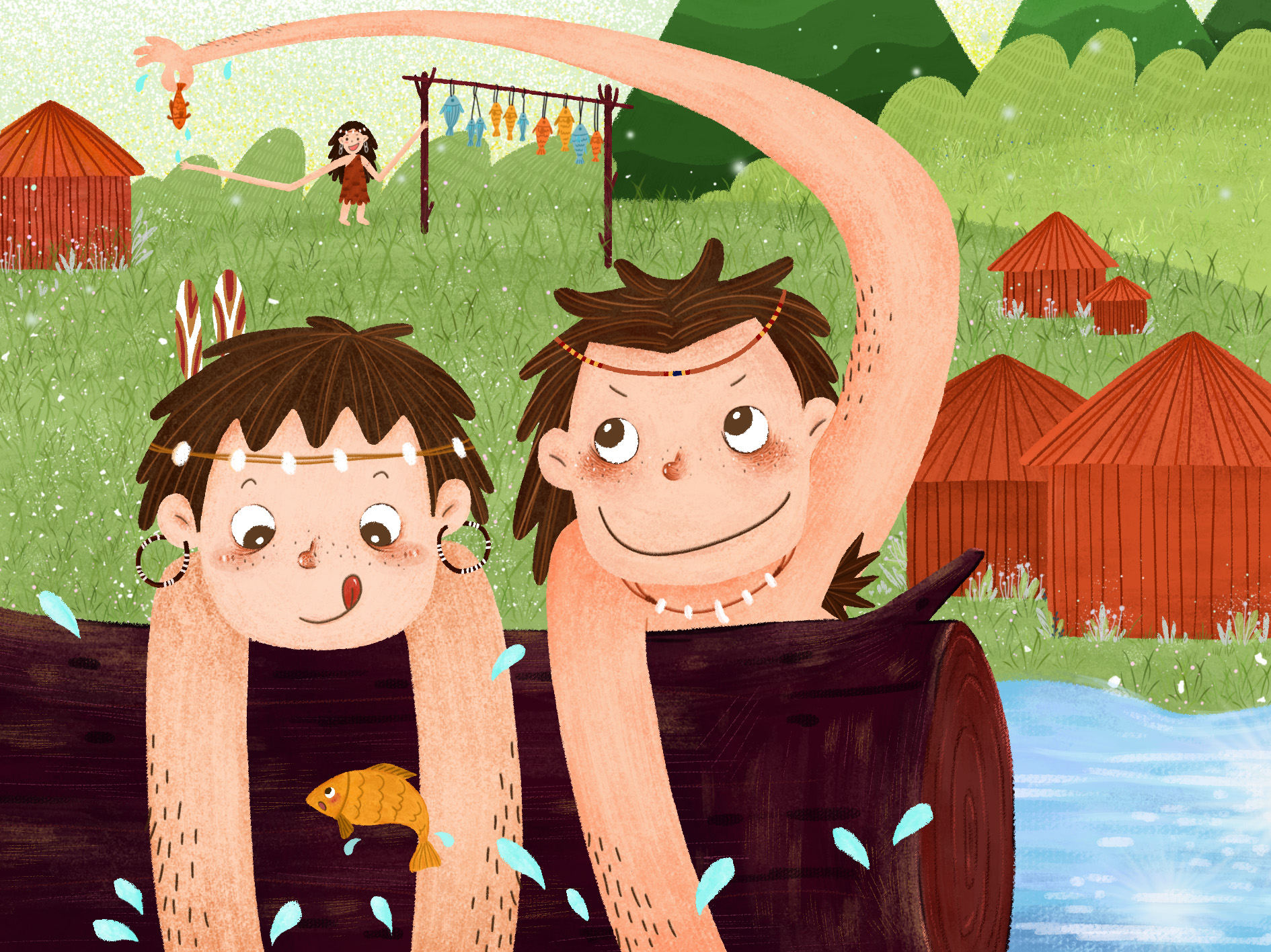 山海经——很会捕鱼的长臂国人