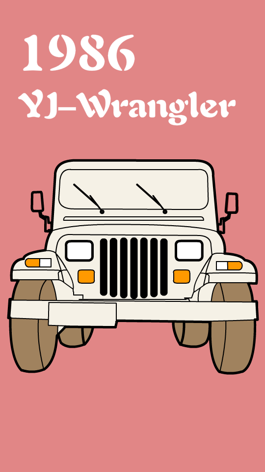 jeep牧马人车型演变插画