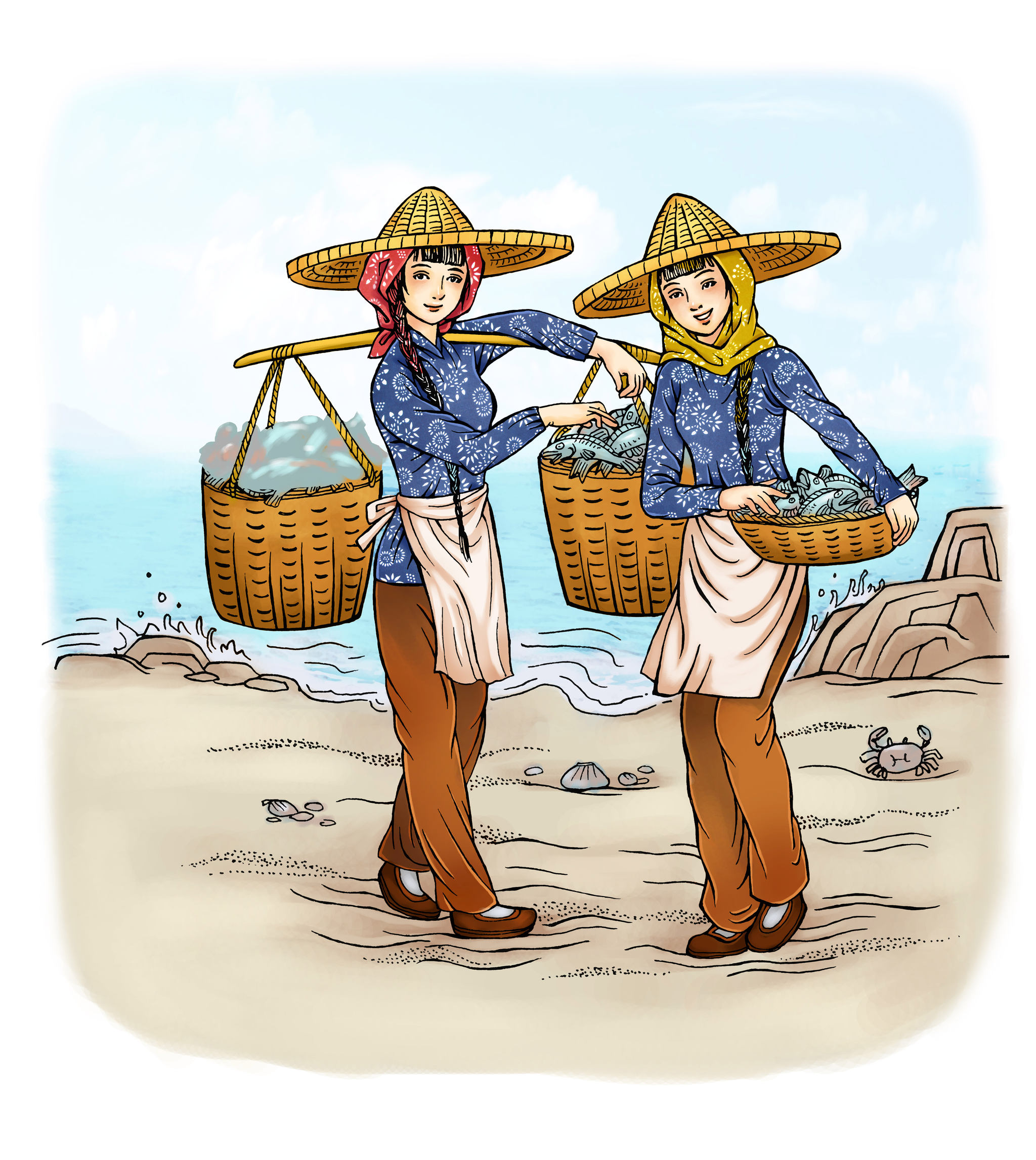 赶海妹 - 大柱小四 - 原创作品 - 视觉中国(shijueme)