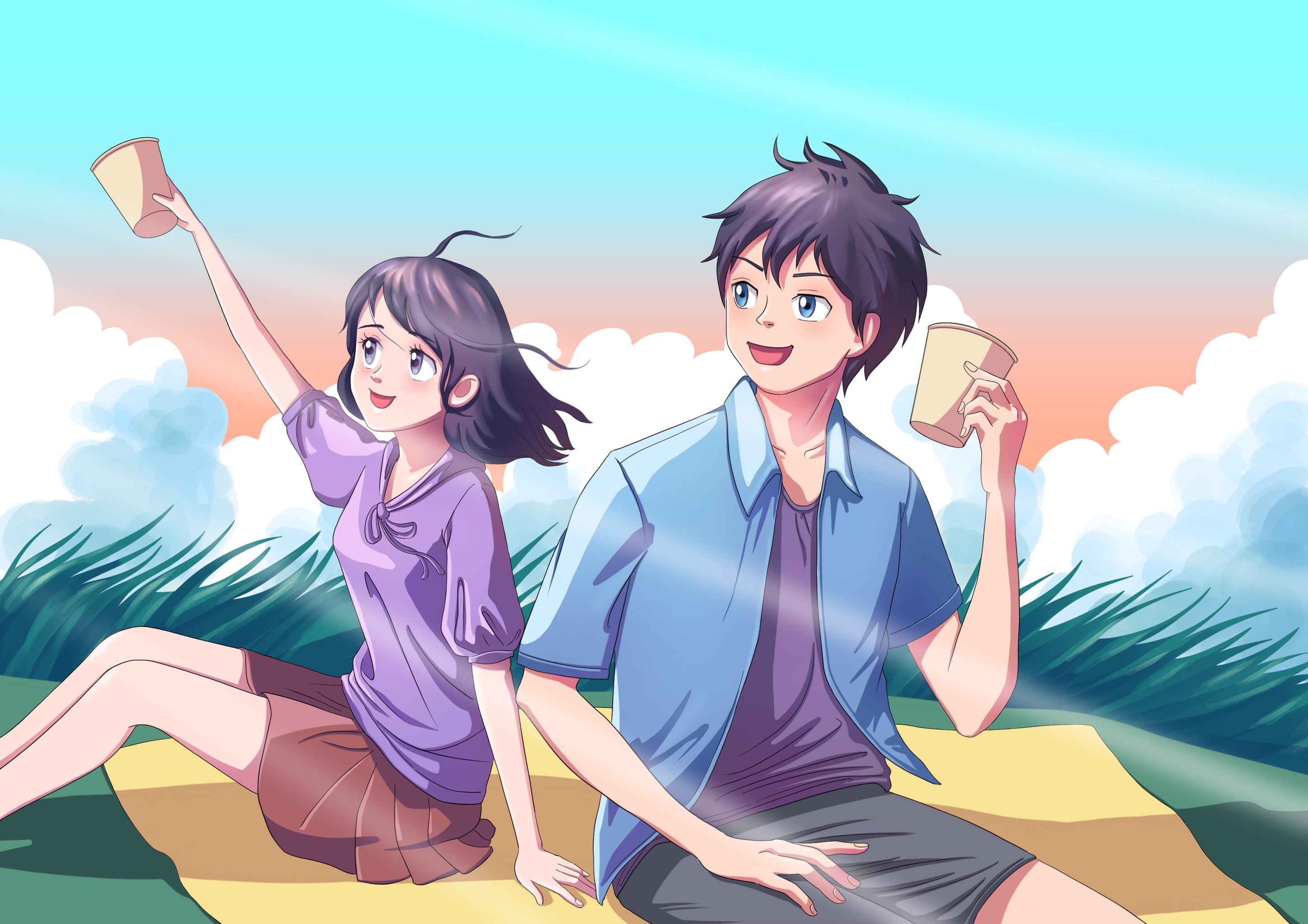 日漫清新风格食品包装插画