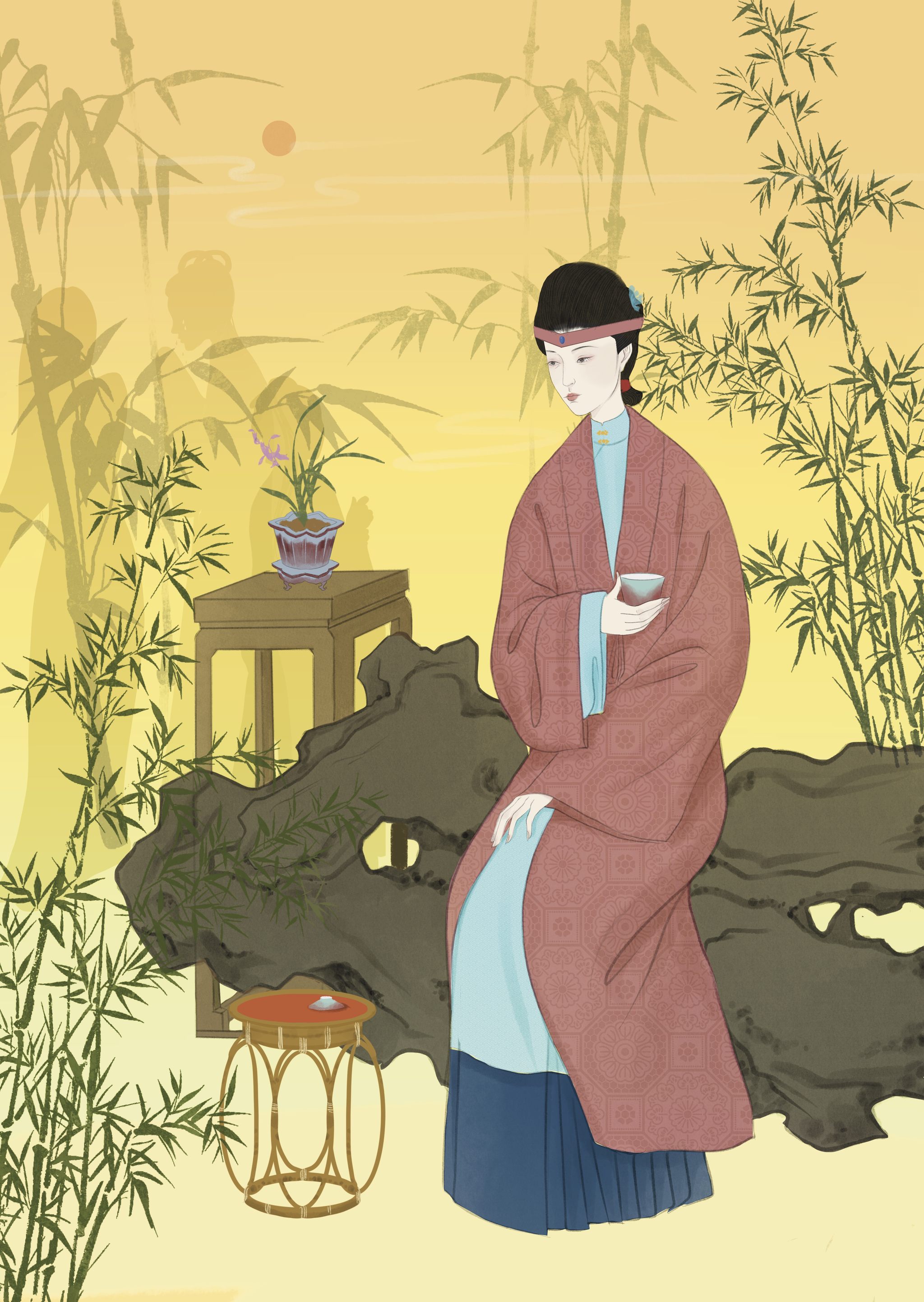 金陵十二钗——李纨 - dt-杜田 - 原创作品 - 视觉中国(爱视觉)