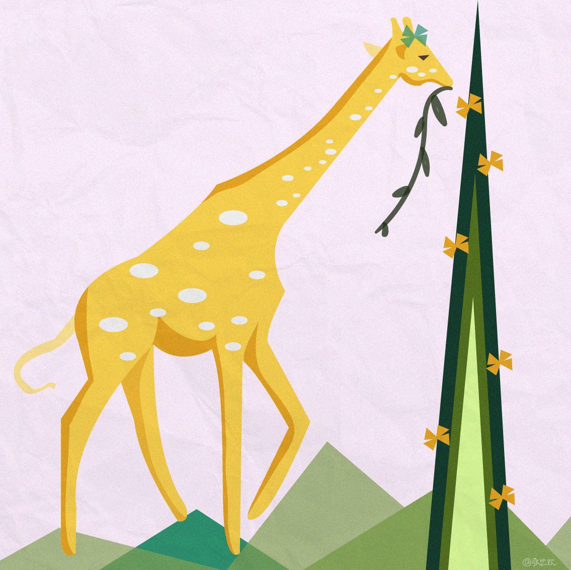 插画矢量图动物系列扁平清新风