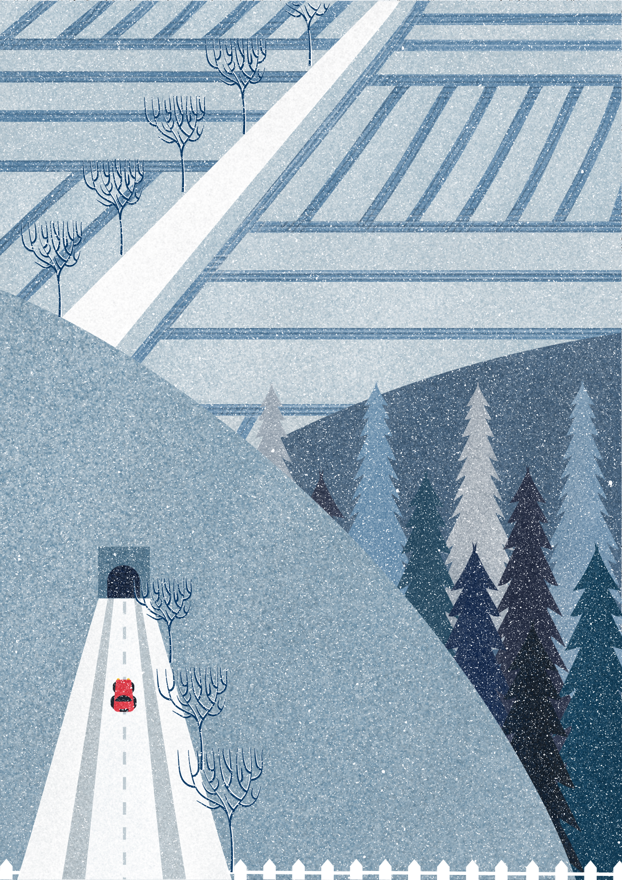 冬季噪点纹理场景——归家(共三张)