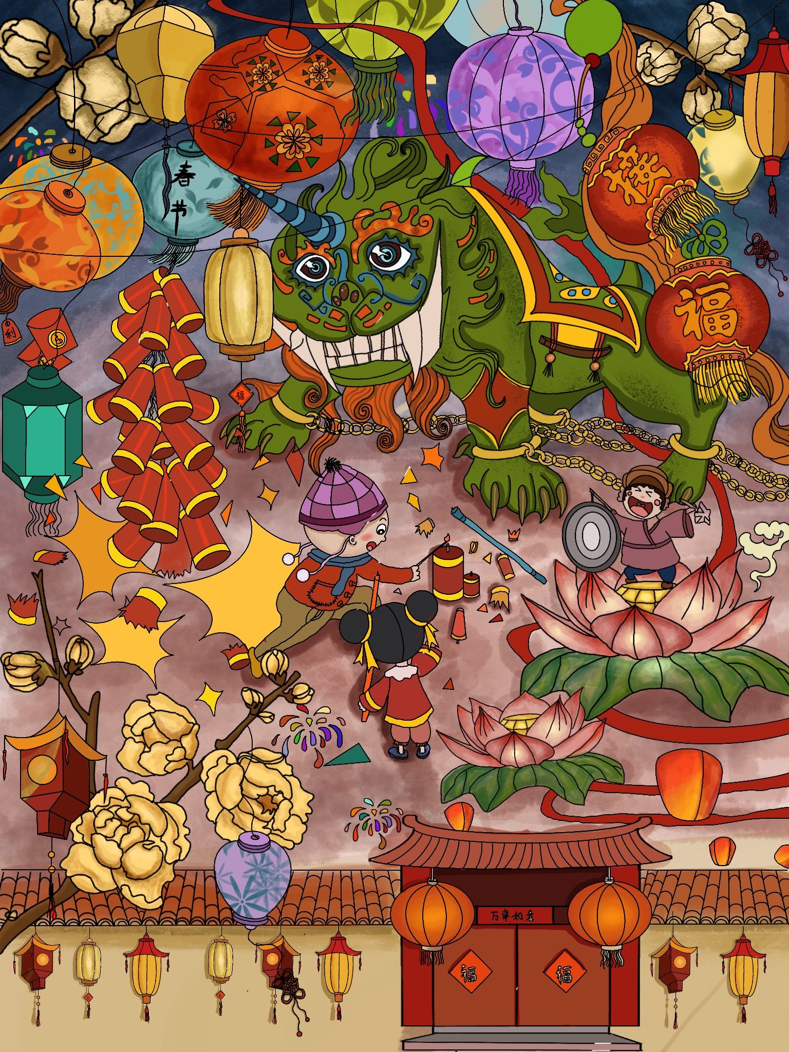 传统节日插画 - haha - 原创作品 - 视觉中国(shijueme)