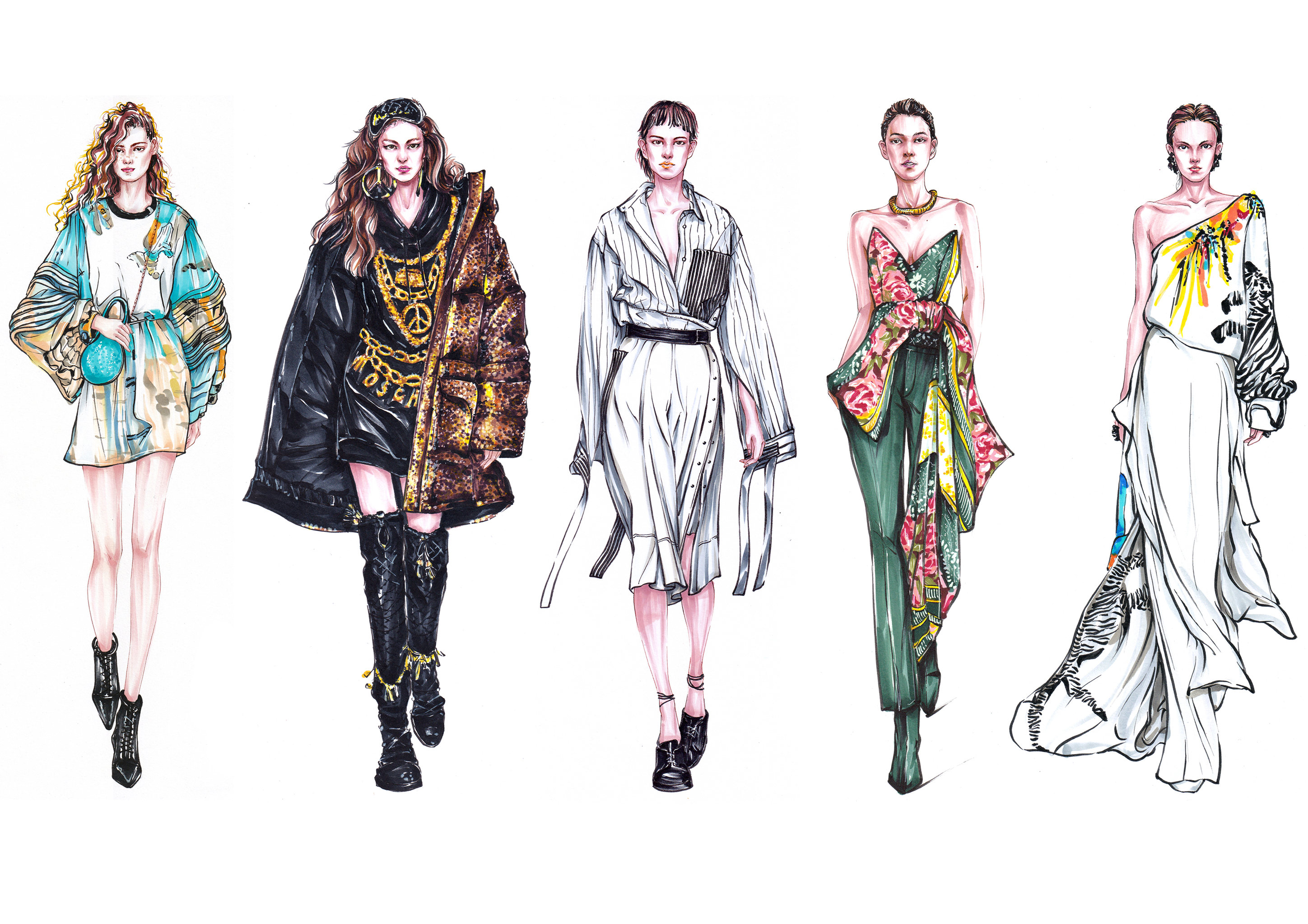 手绘时装插画 2019初合集.