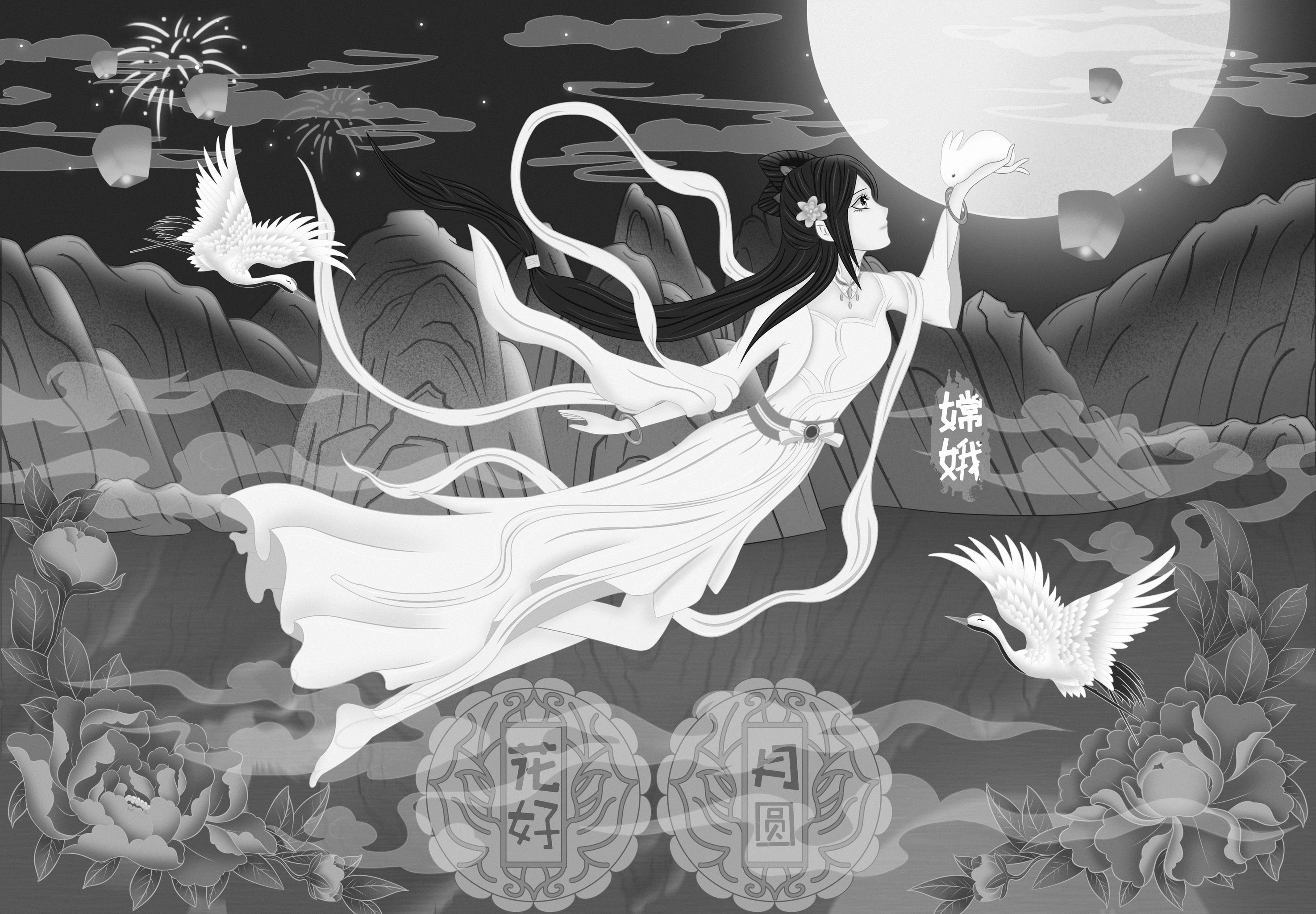 嫦娥奔月 - 丨佑丨 - 原创作品 - 视觉中国(shijueme)