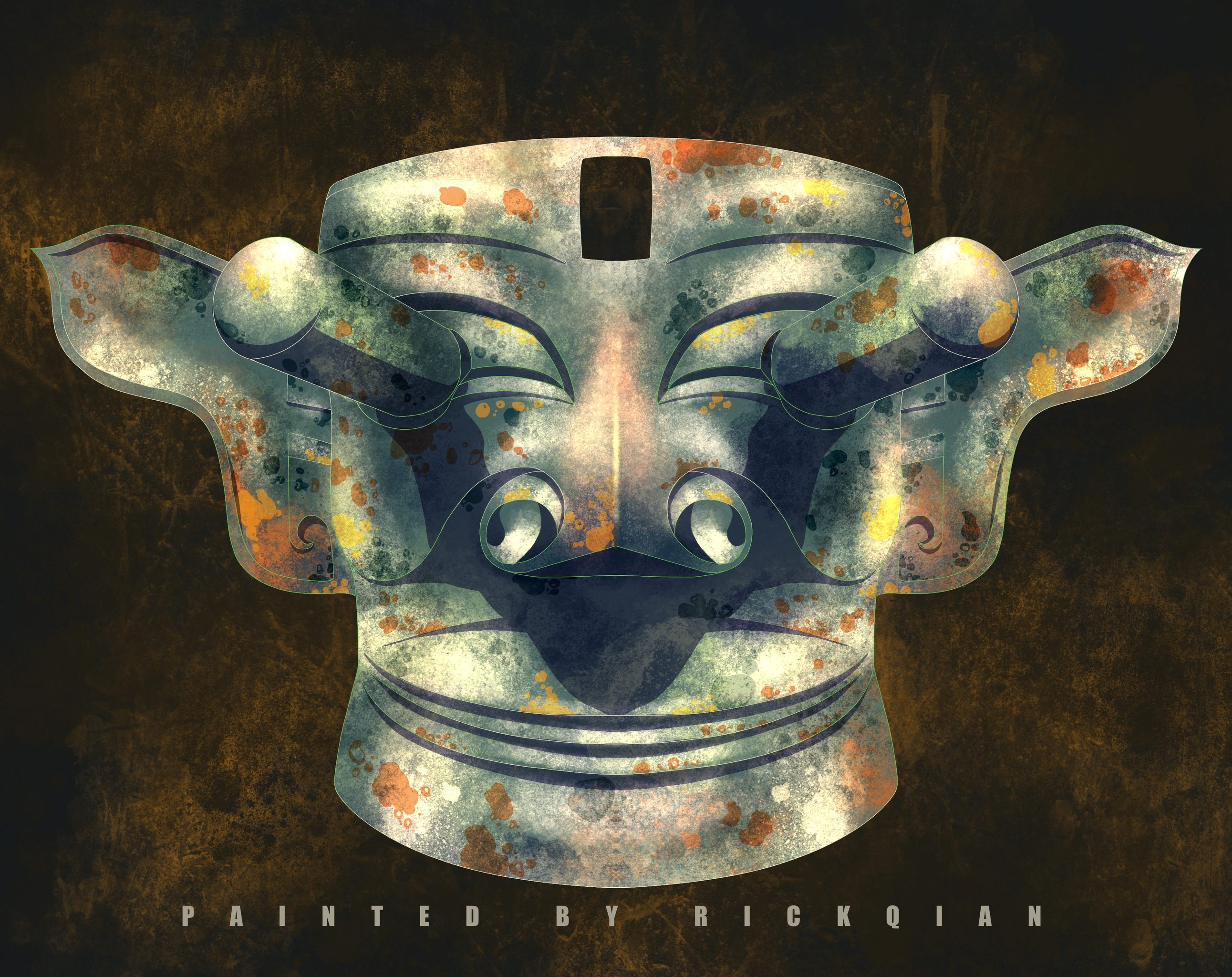 三星堆青铜人像