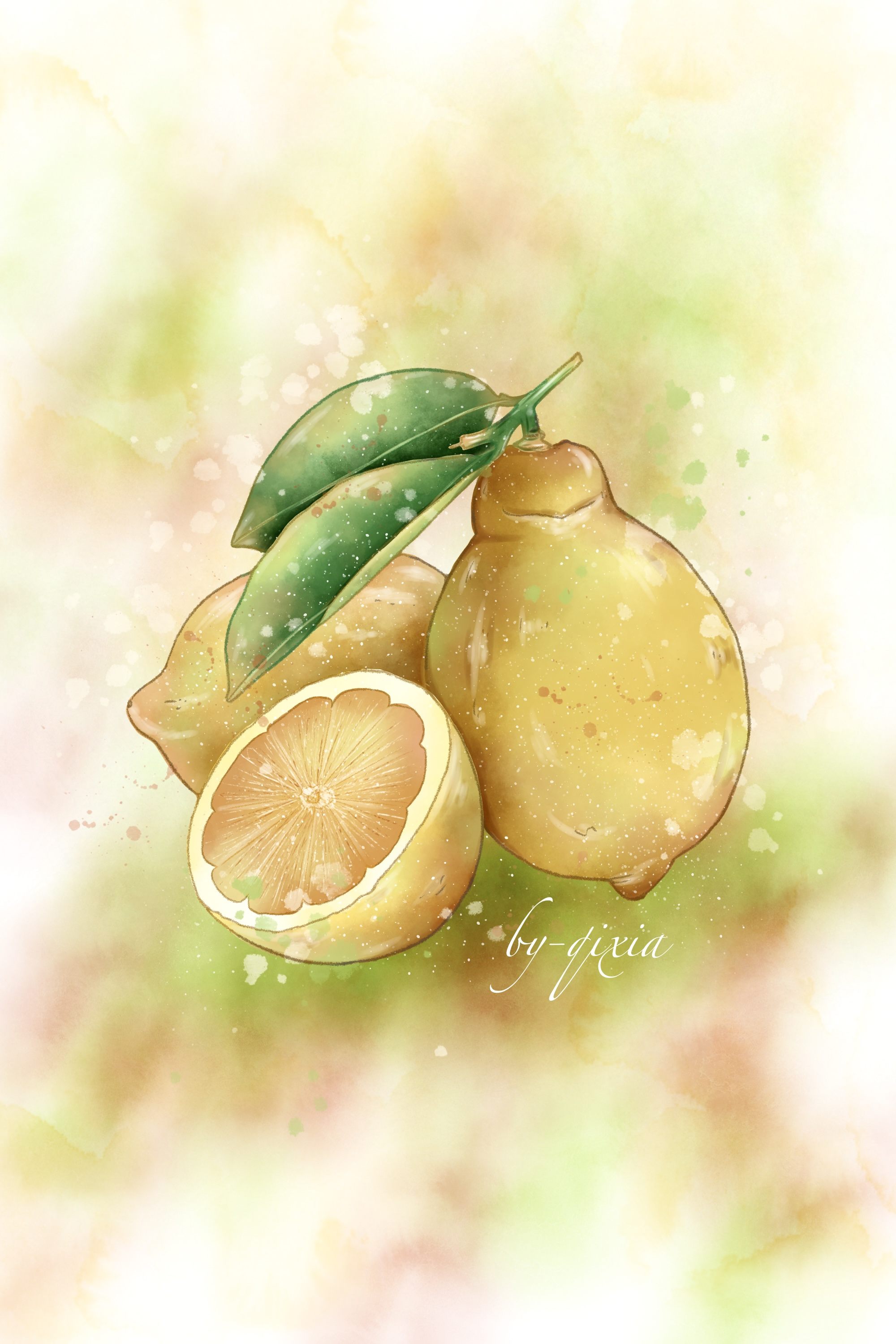 ipad水彩插画水果蔬菜合集