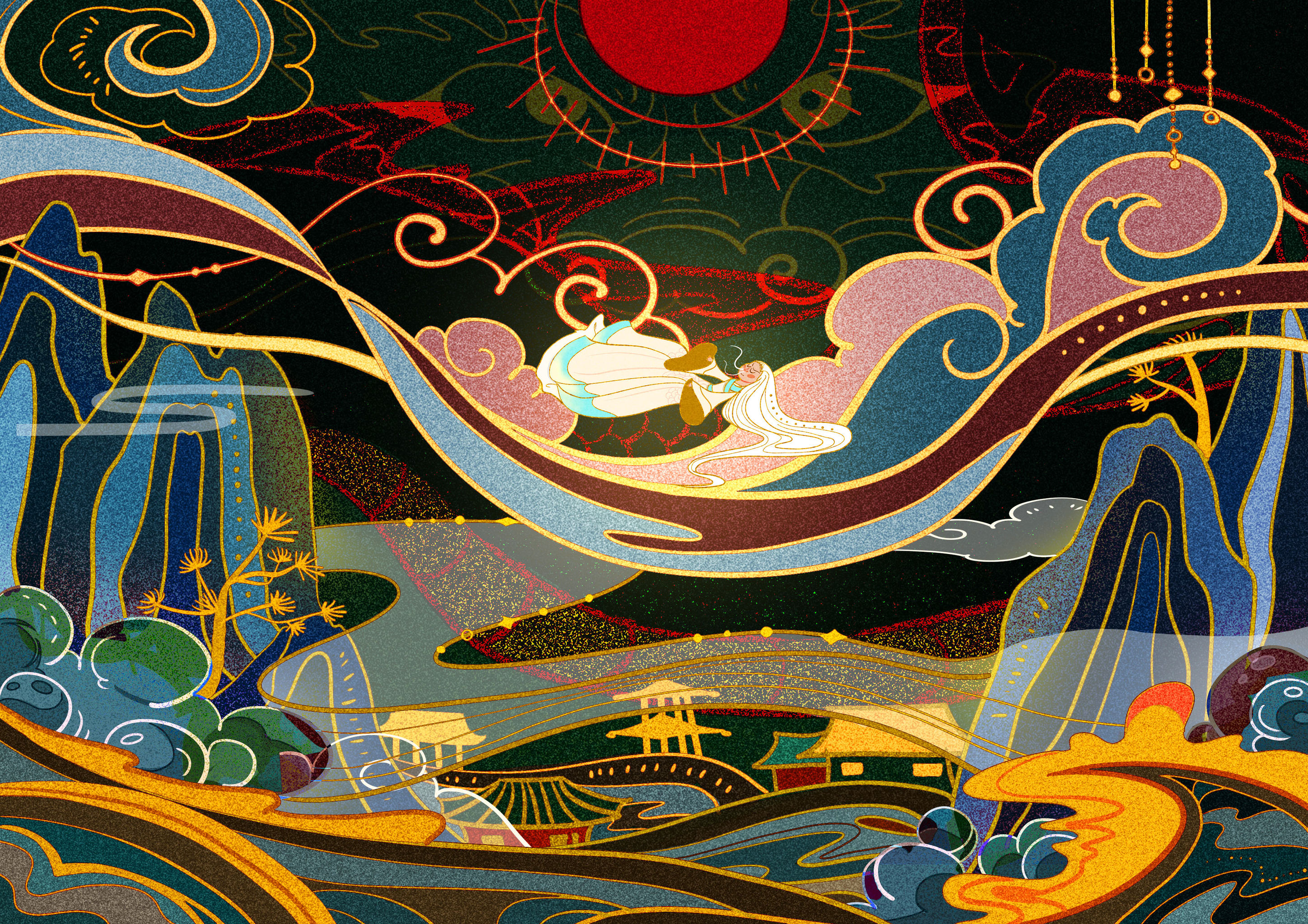 国潮风插画 - 仲序廿七 - 原创作品 - 视觉中国(爱视觉)