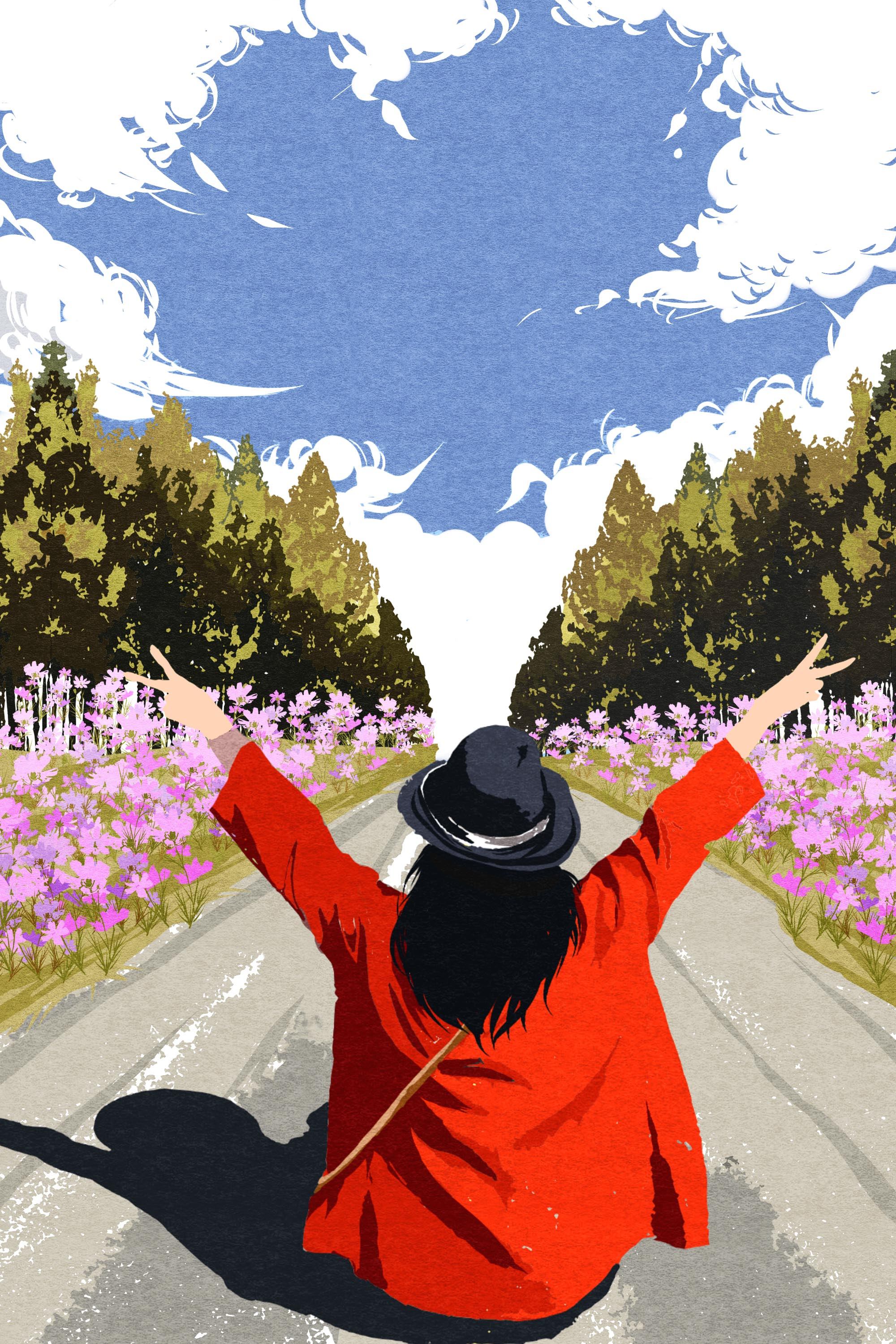 户外女孩插画 - 长雪 - 原创作品 - 视觉中国(shijueme)