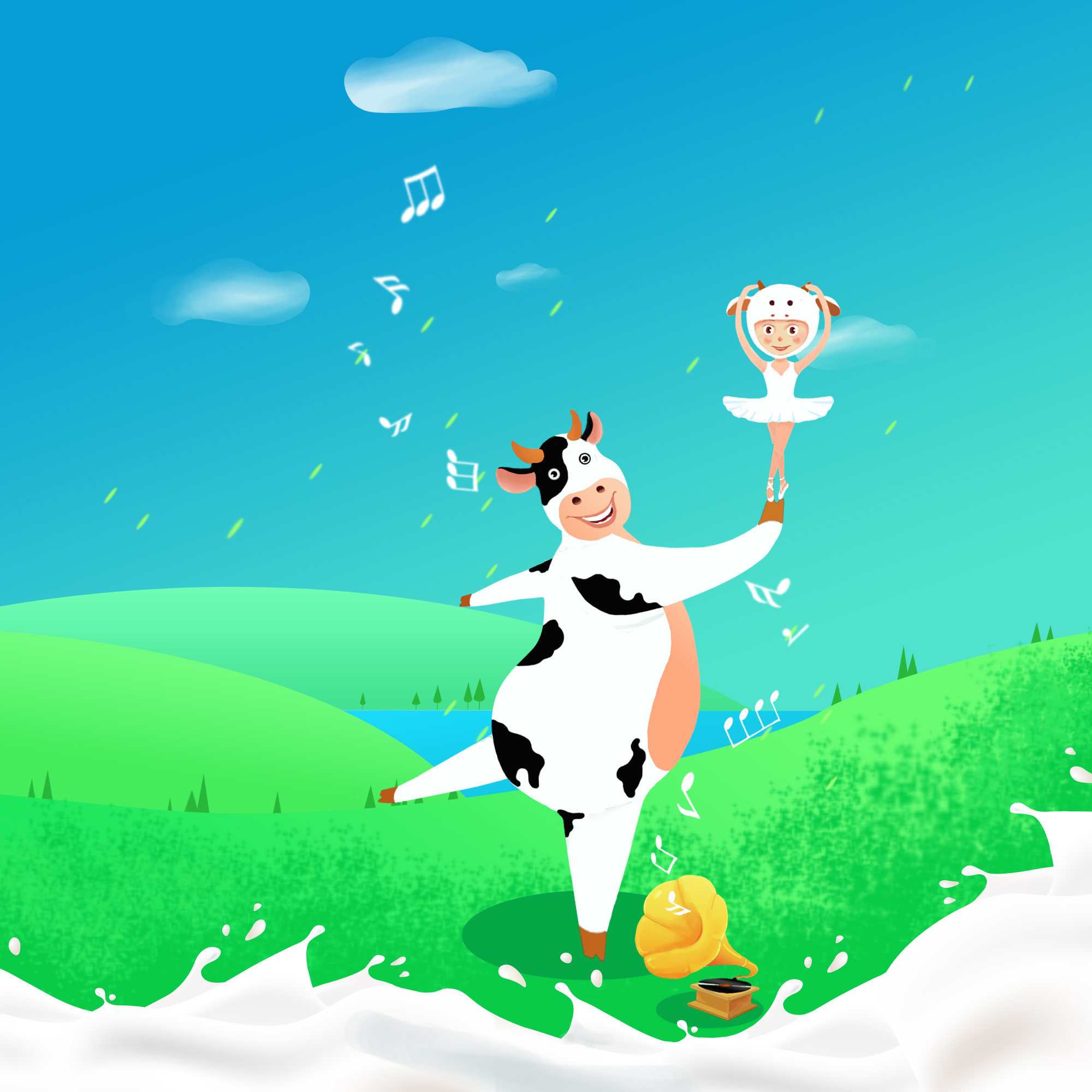 蒙牛嗨milk创意图案设计