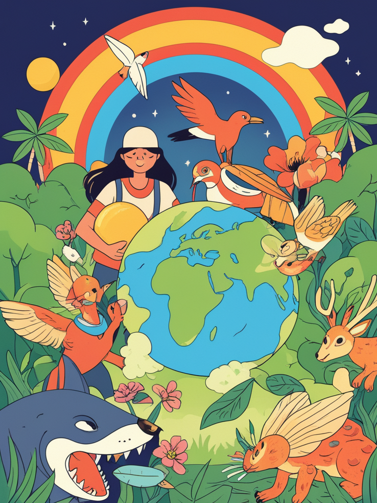 环保主题插画海报