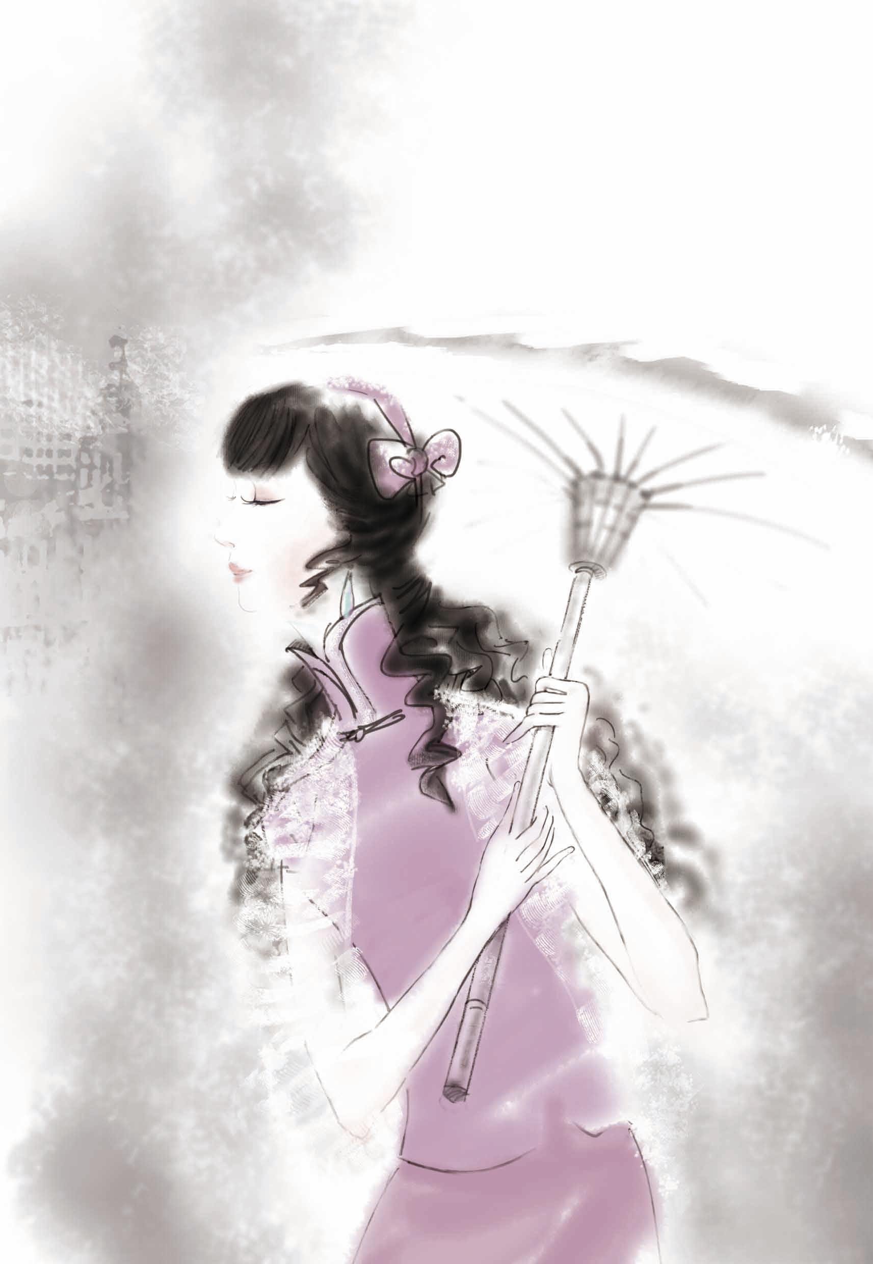 涛仔漫画民国美女写意画插画