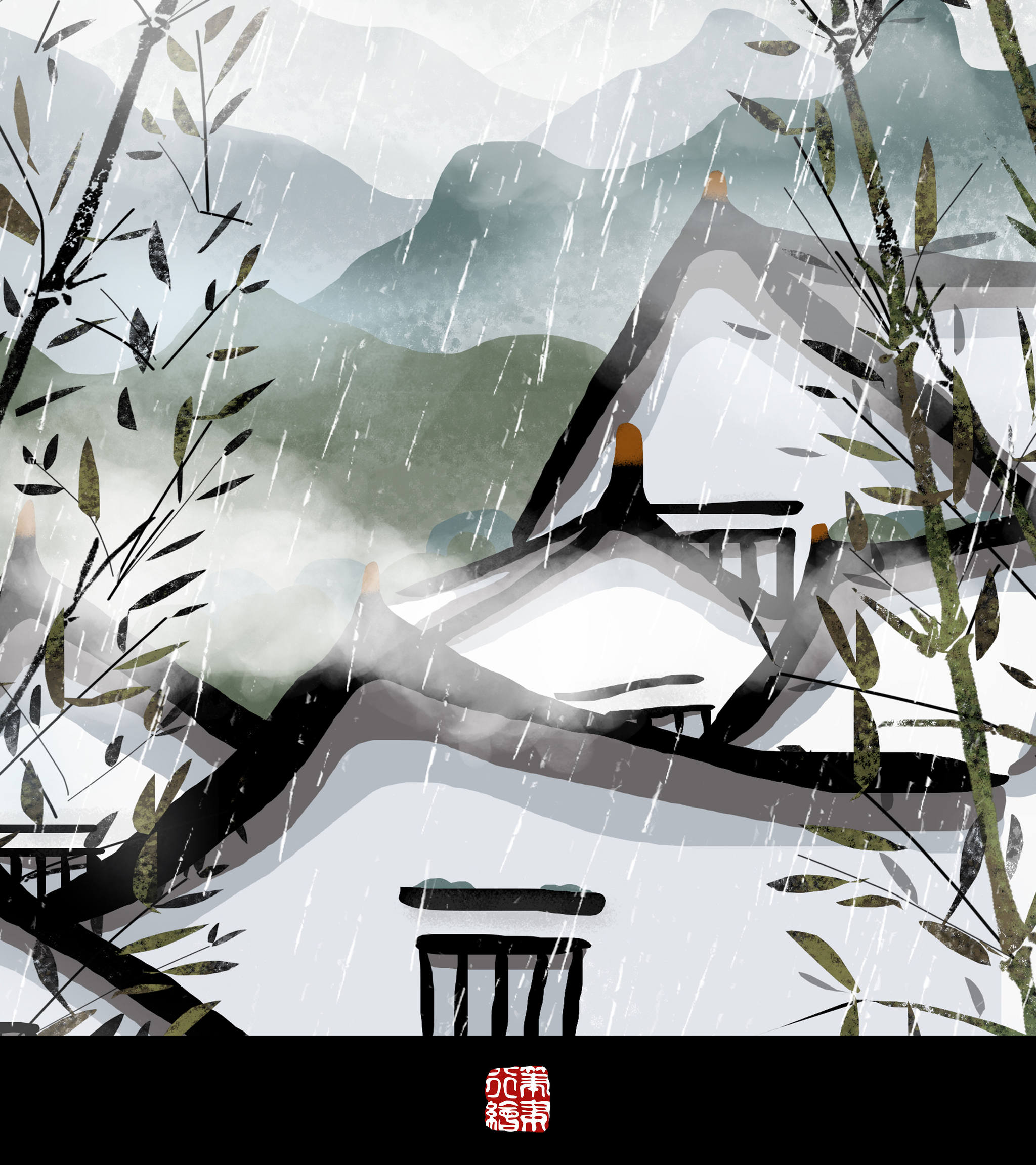 清明谷雨烟雨江南图