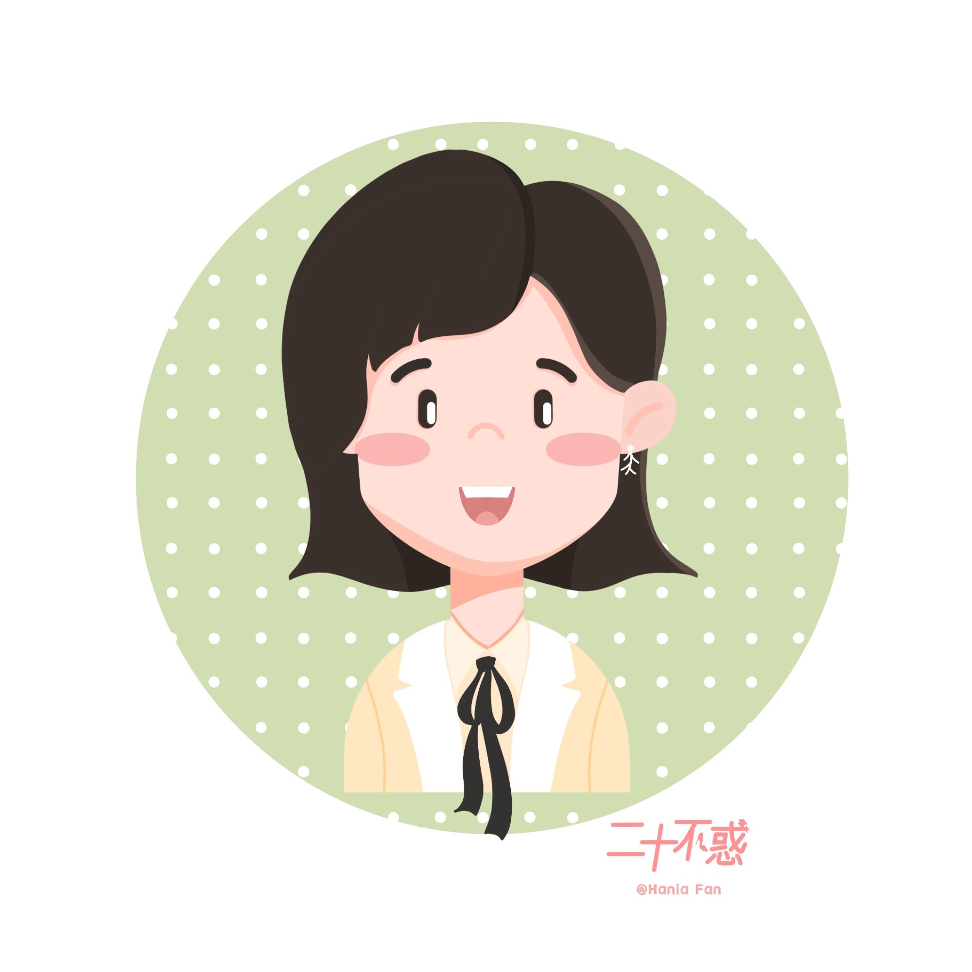 扁平矢量可爱人物头像系列|二十不惑