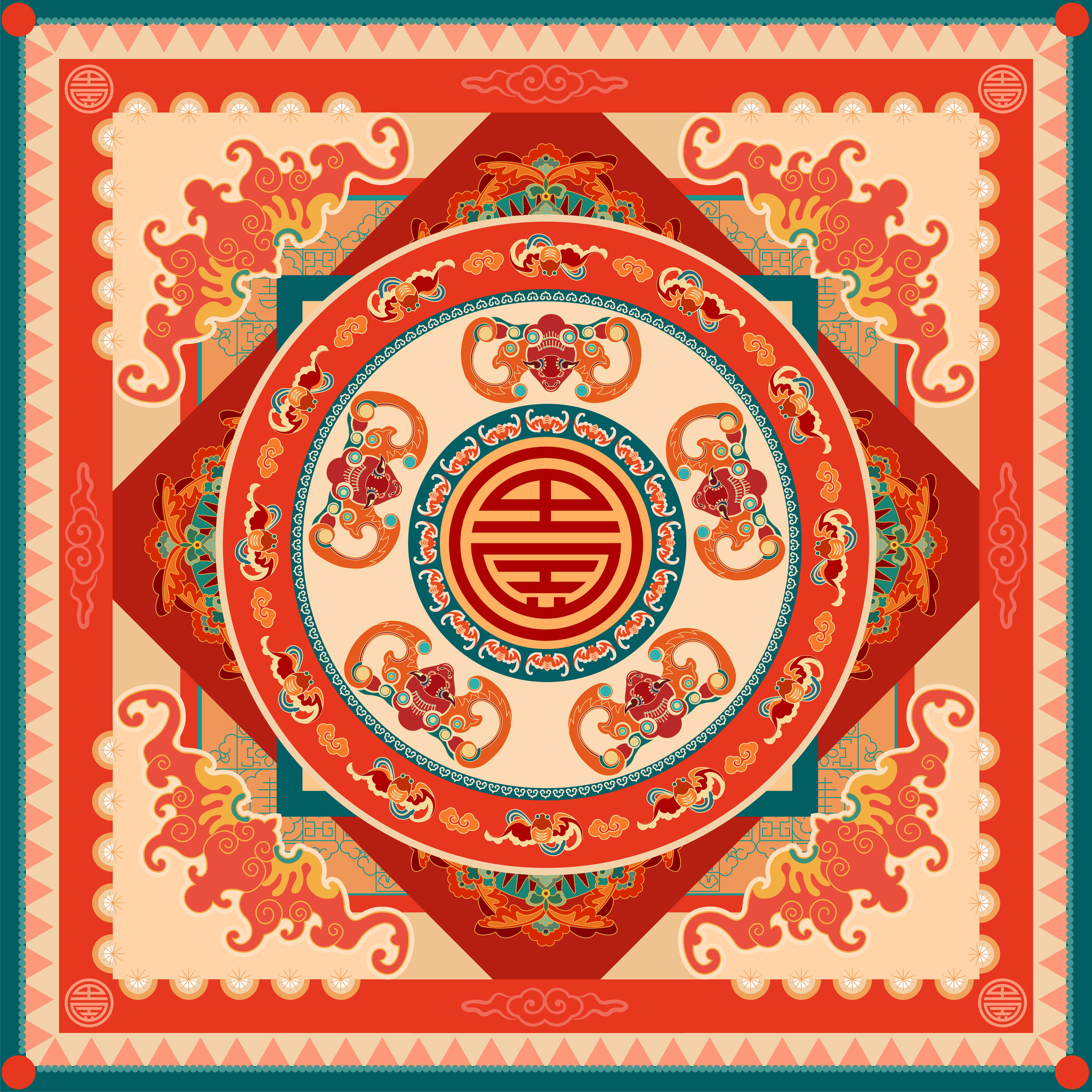 《万蝠捧寿》-恭王府福文化文创纪念产品设计 - daisy畅 - 原创作品