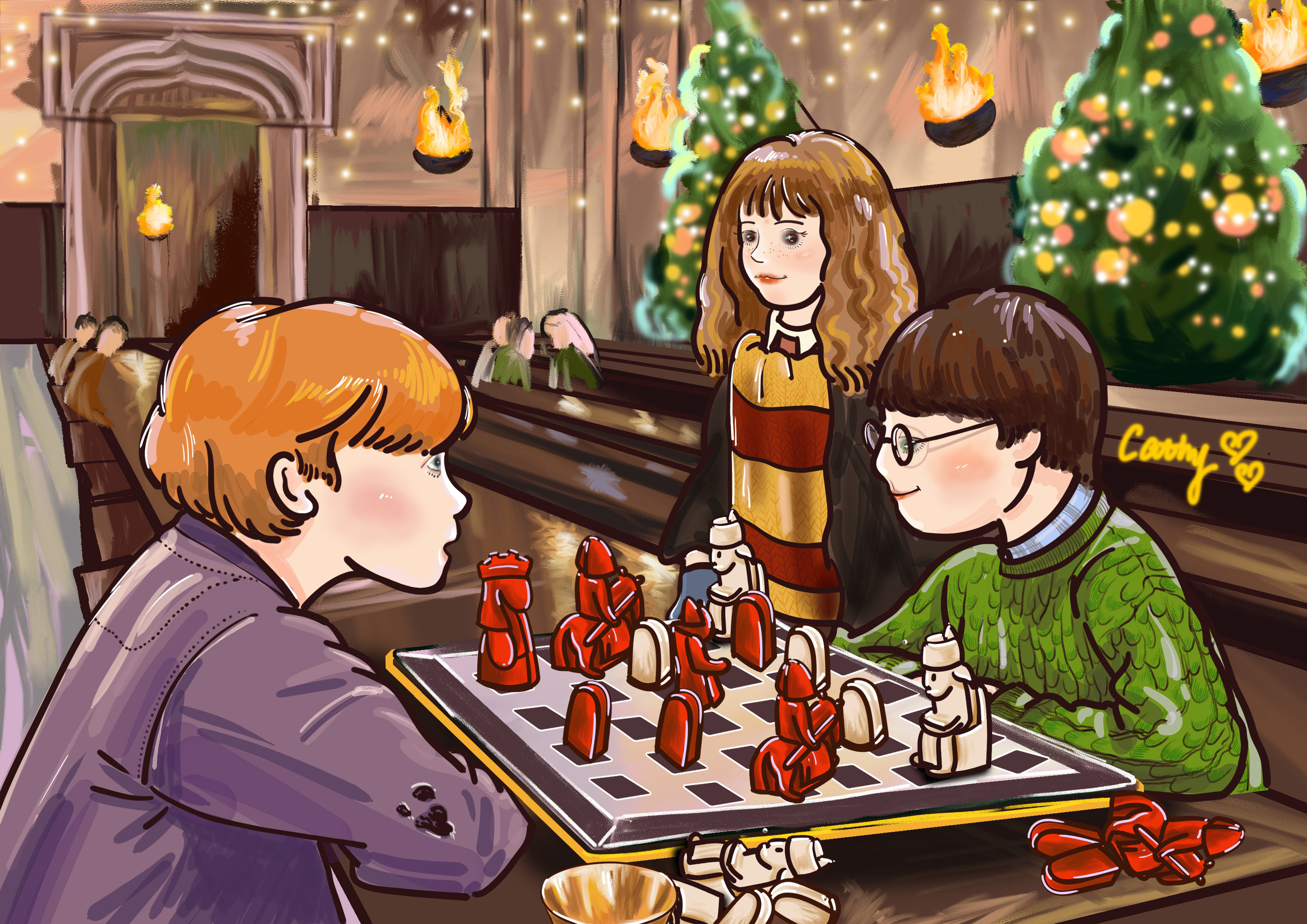 哈利波特卡通插画