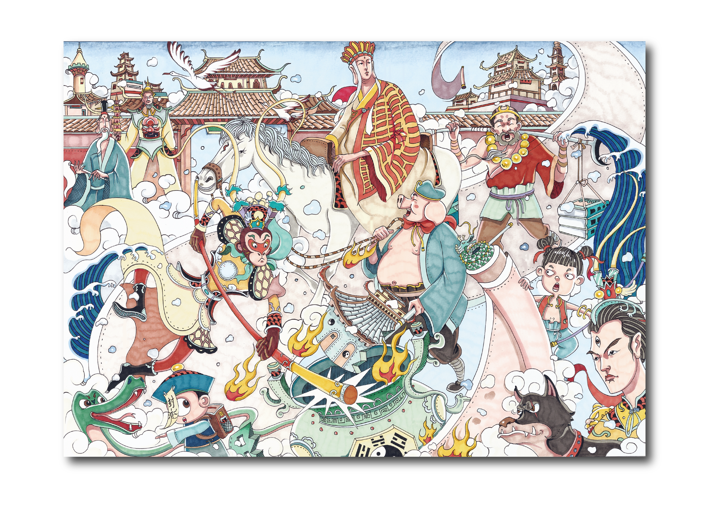 《文脉西游》-立里原创马克笔手绘插画作品