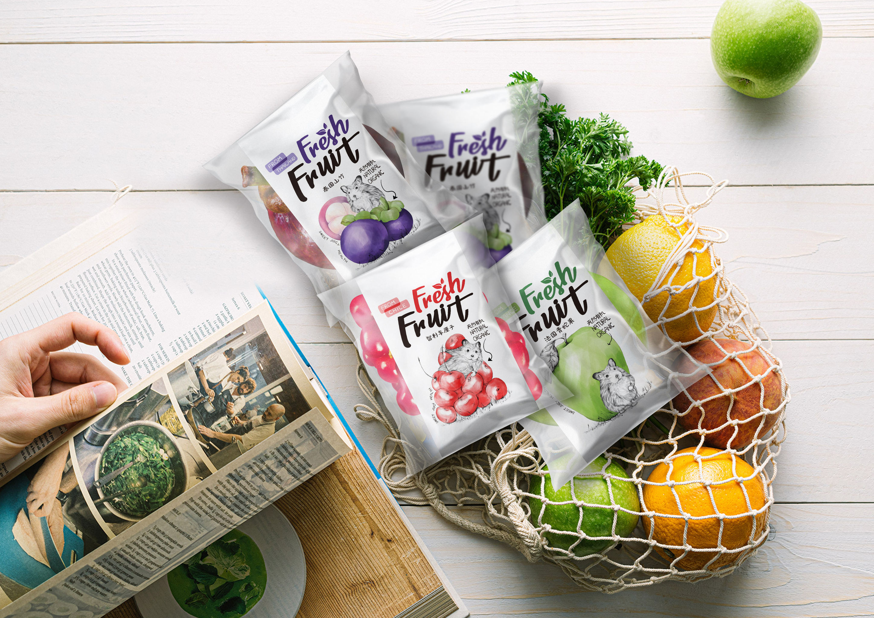 甄选水果尚智食品快消品包装设计品牌设计插画设计