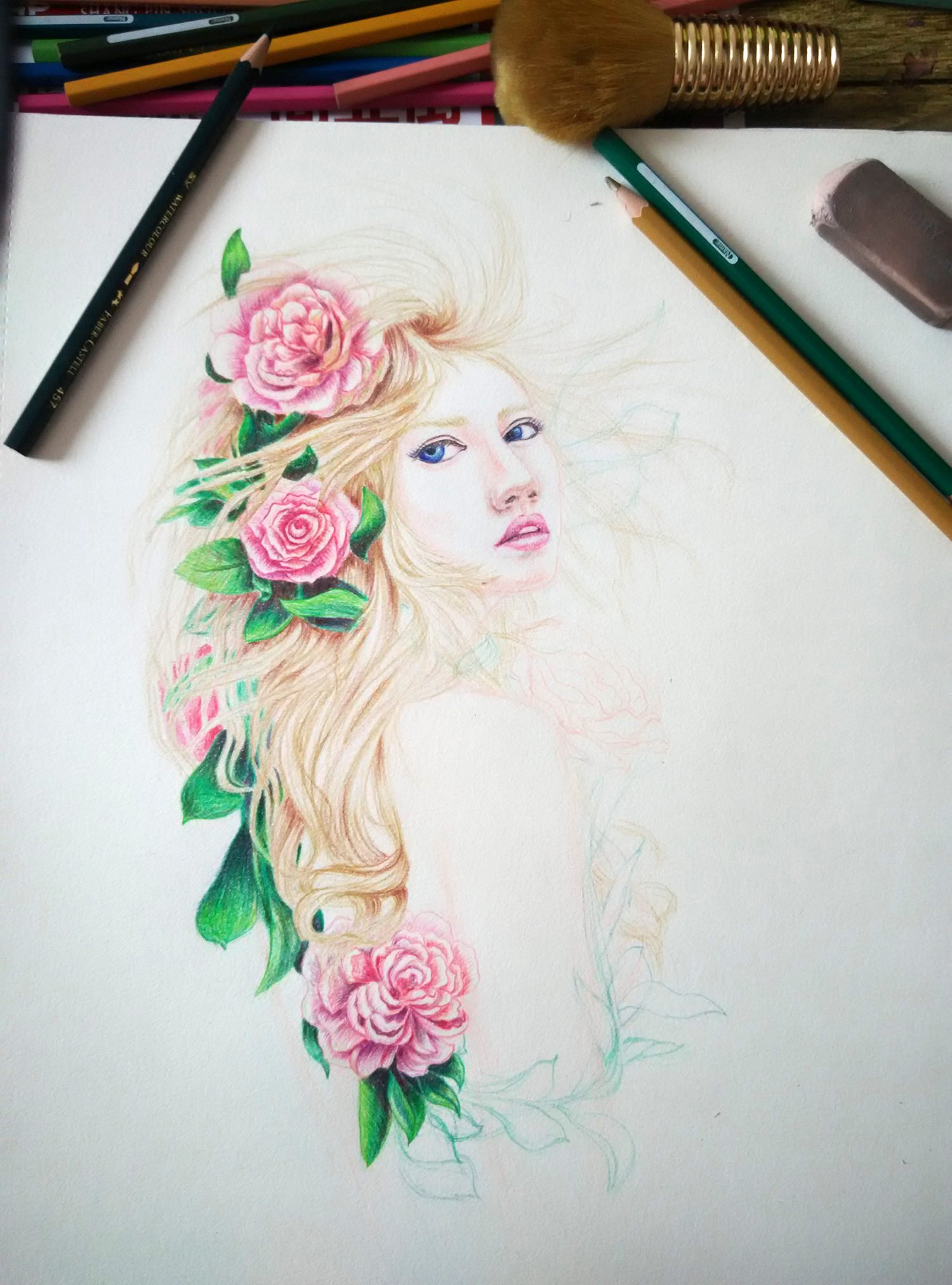 过程图 彩铅人物 - jiangguirong150327 - 原创作品 - 视觉中国