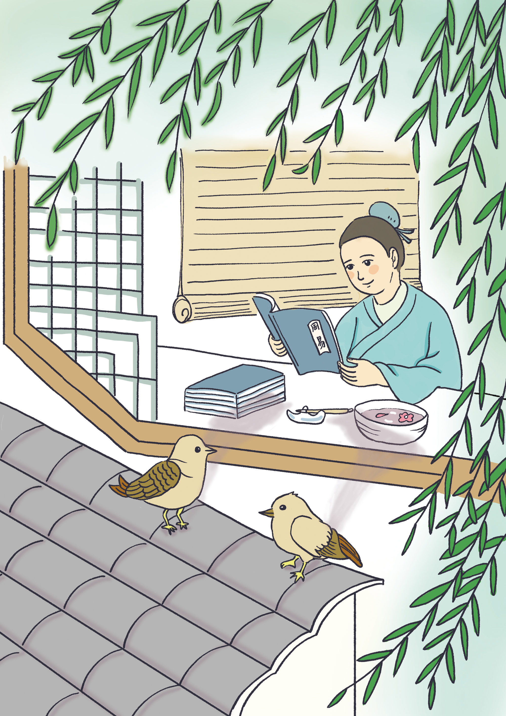 小学生古诗插画配图