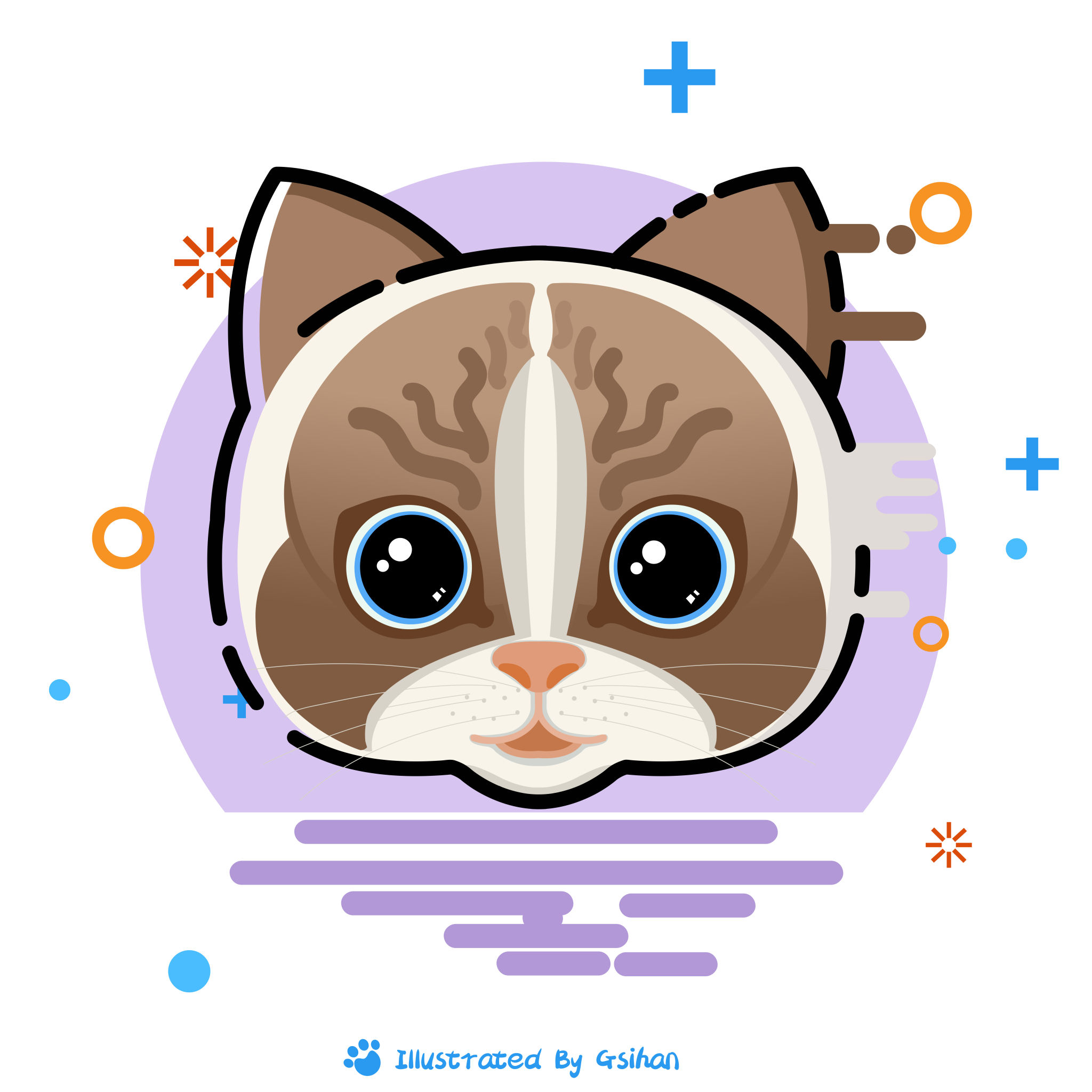 mbe风格可爱猫咪头像贴纸有你家的主子吗