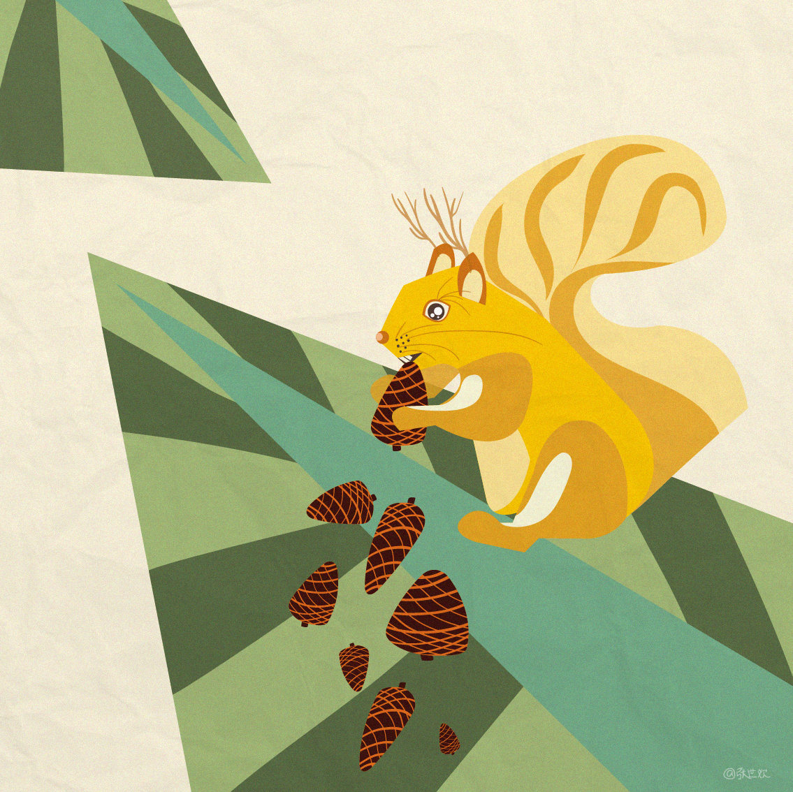 插画矢量图动物系列扁平清新风