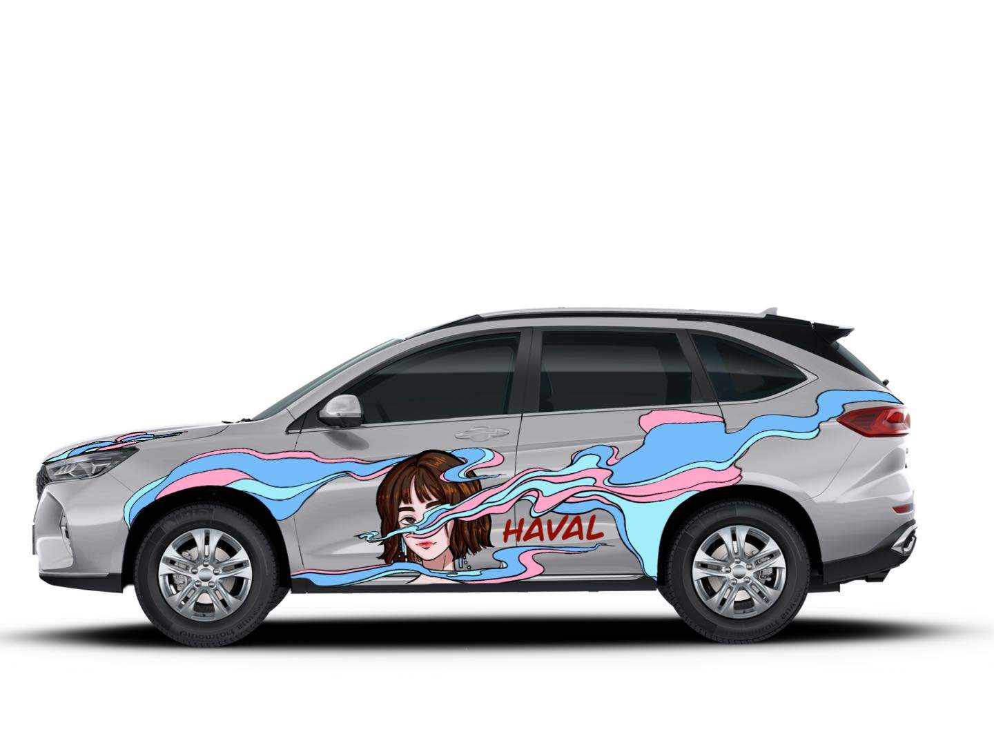 哈弗h6车身涂鸦