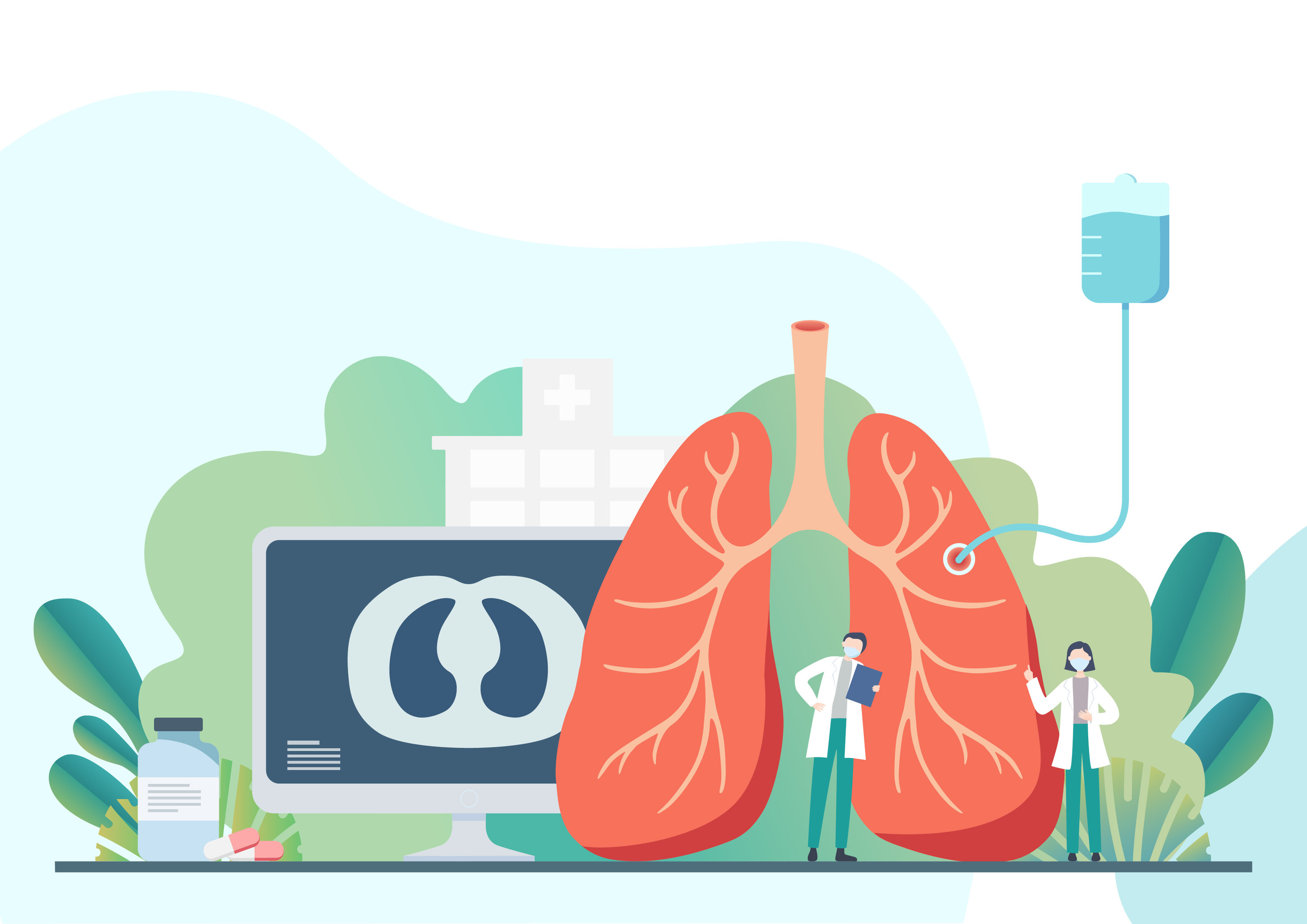 肺部医疗插画 - 小幽创意 - 原创作品 - 视觉中国(shijueme)