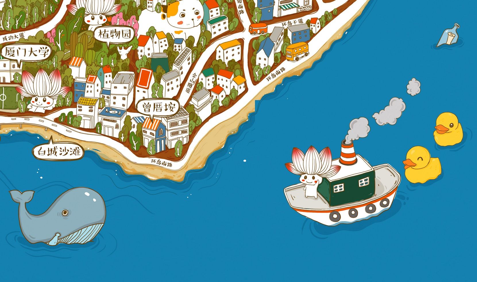 厦门手绘地图 - 插画师啊弟大人 - 原创作品 - 视觉中国(shijueme)