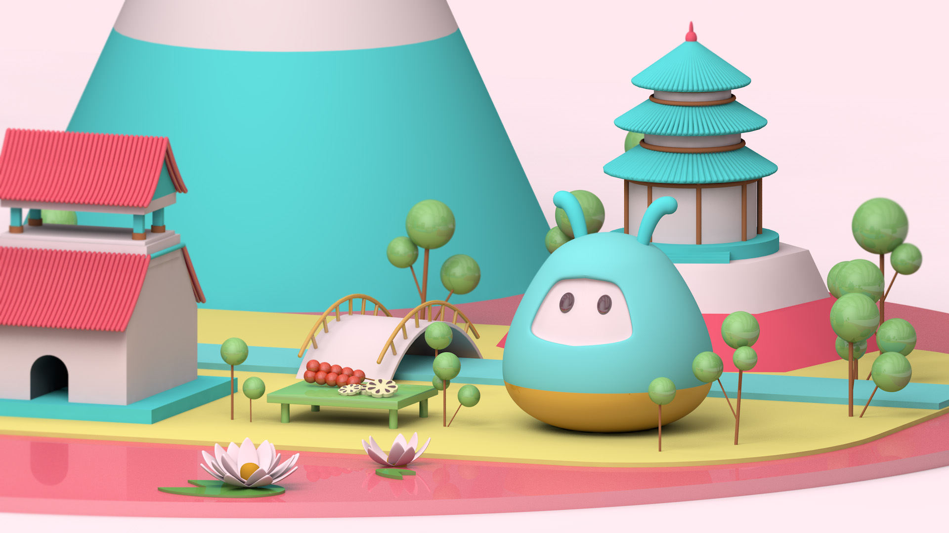 可爱卡通三维平面海报