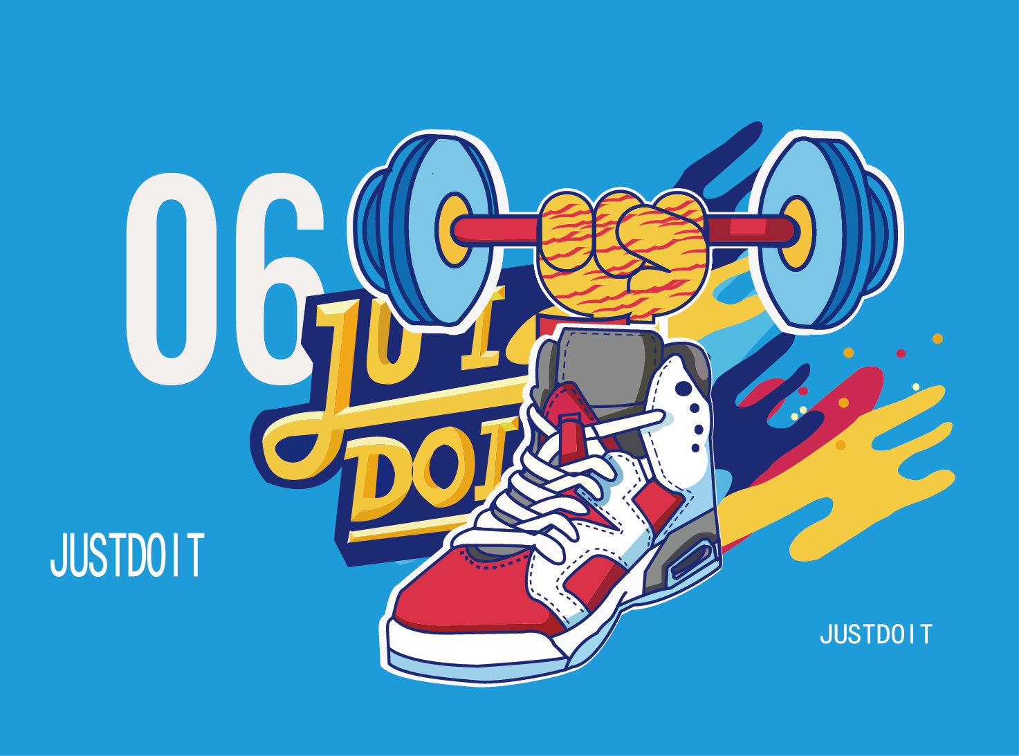 运动品牌海报创意插画