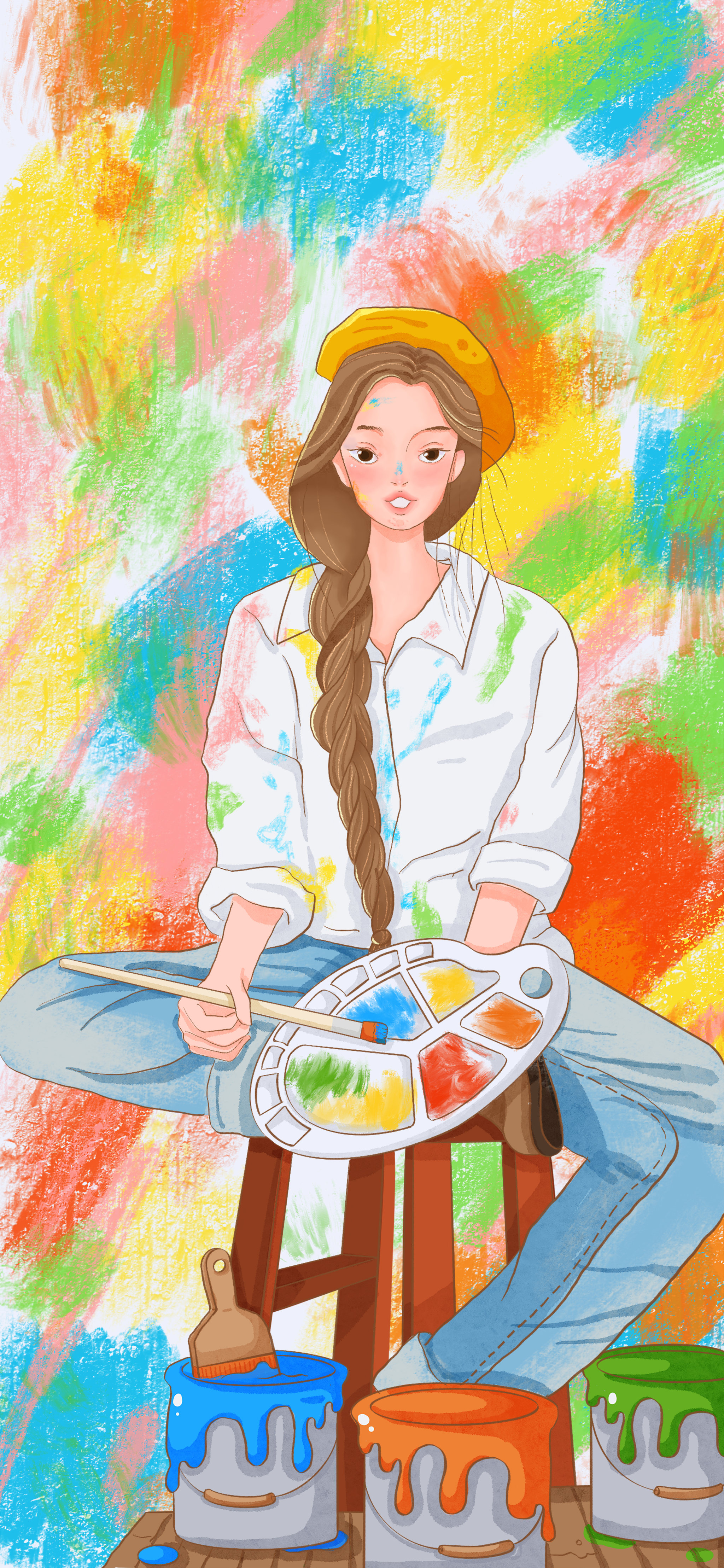 画画的女孩