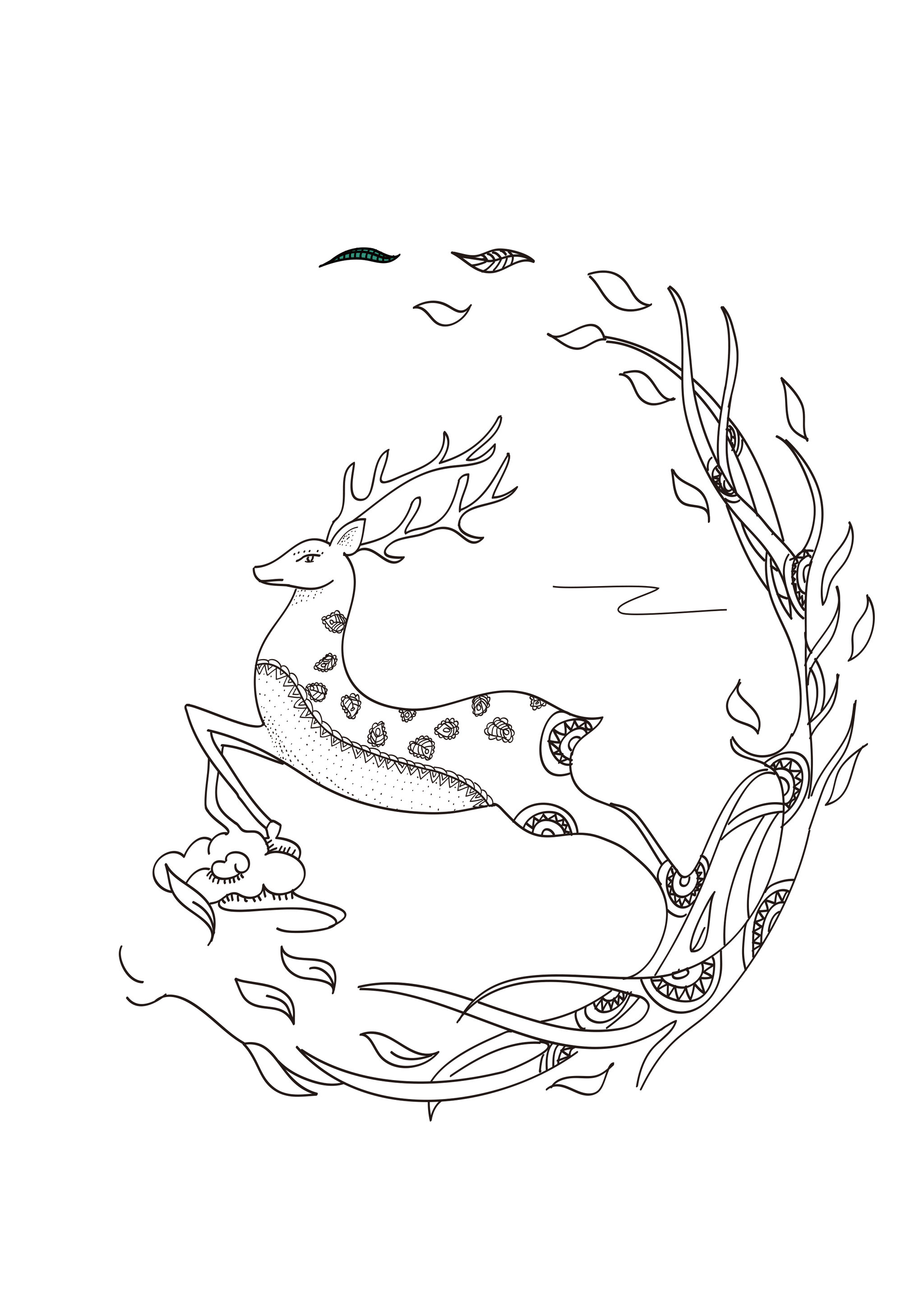 线稿「鹿」 插画  - 商业插画 |   上传时间: 2018-03-29 22:36 0 为