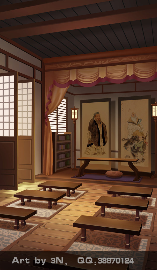古风室内场景文堂学堂