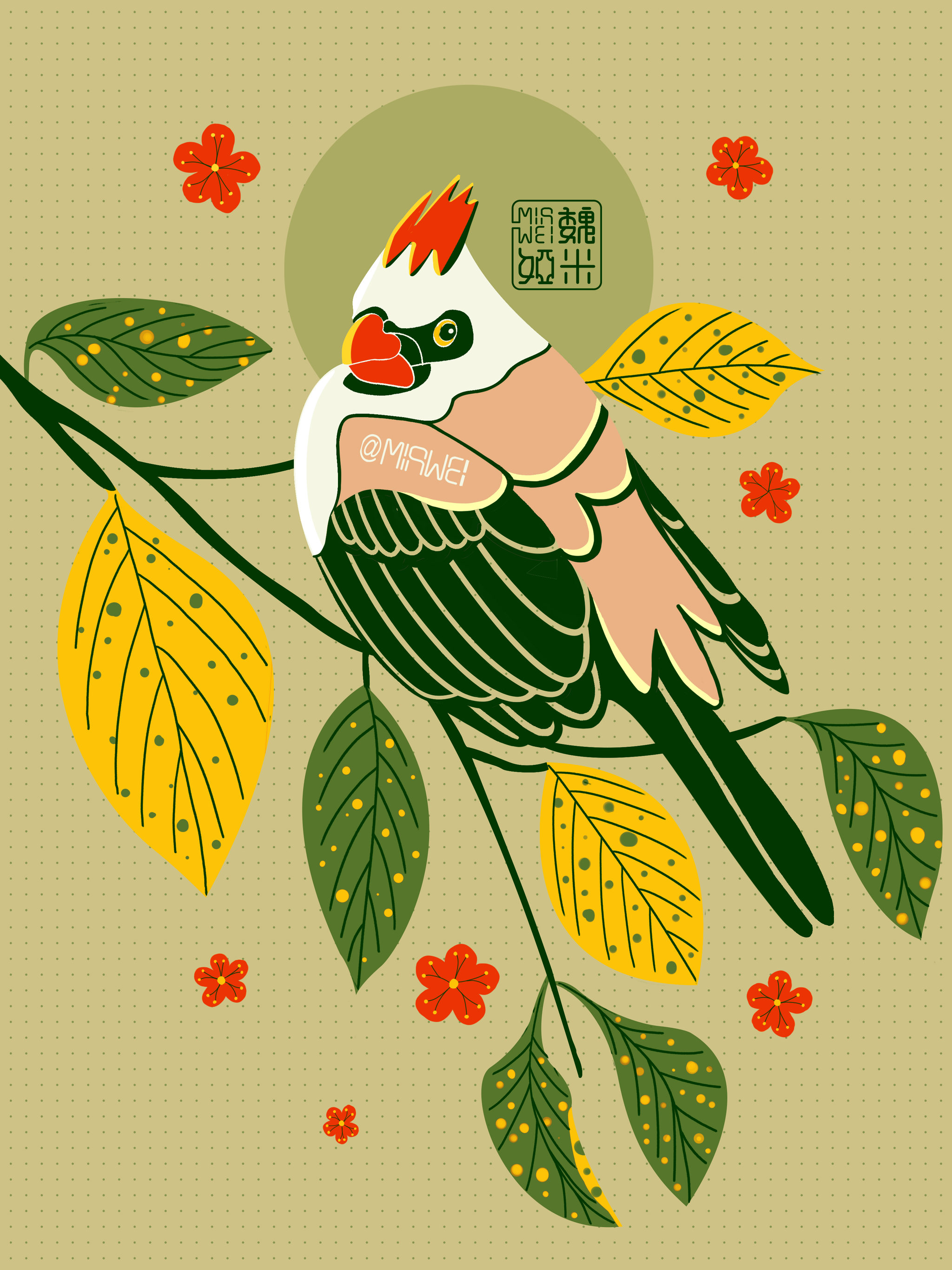 【中国风插画】-花鸟意境图