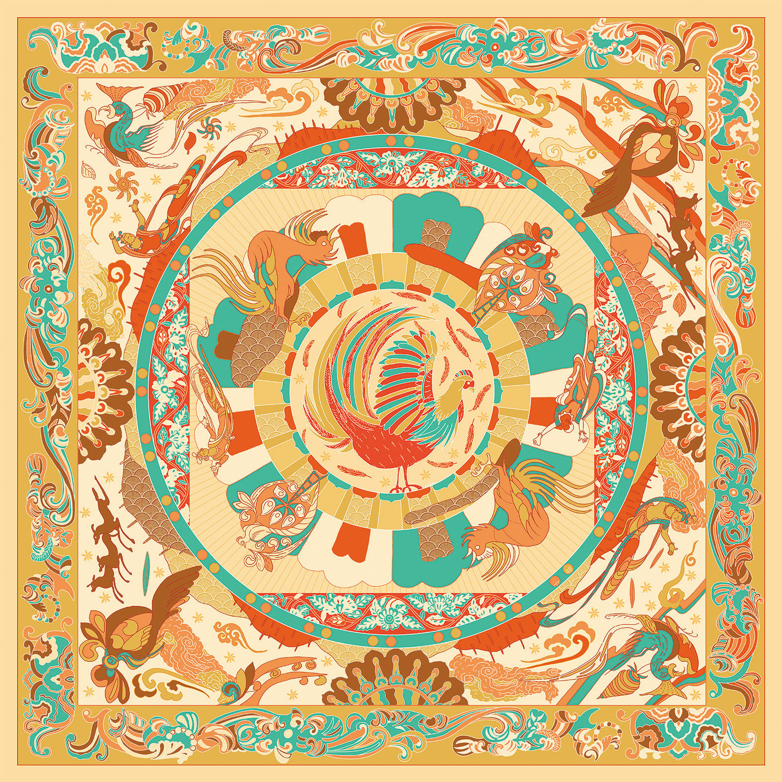 敦煌主题丝巾设计