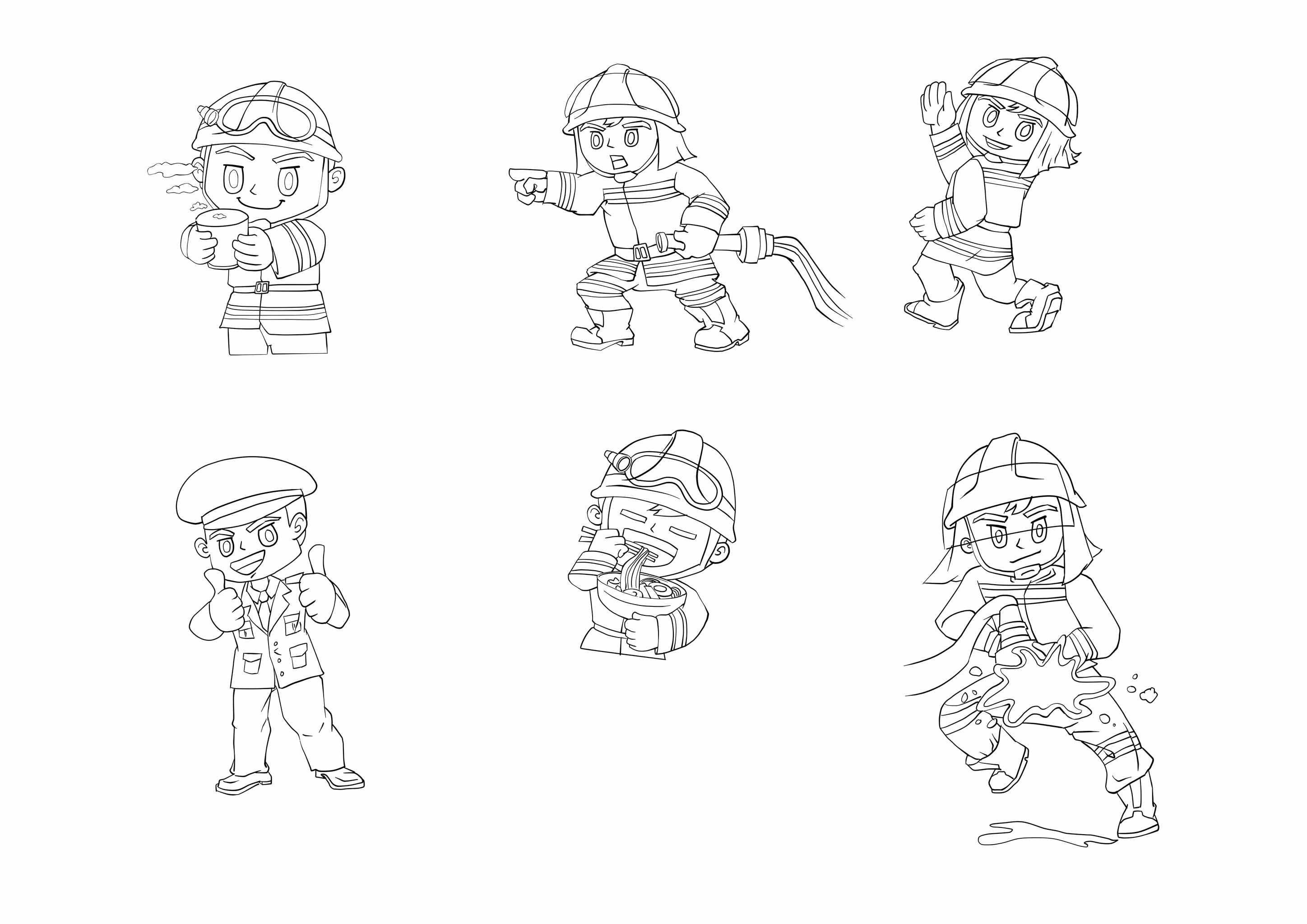 最帅逆行者 消防员卡通形象设计