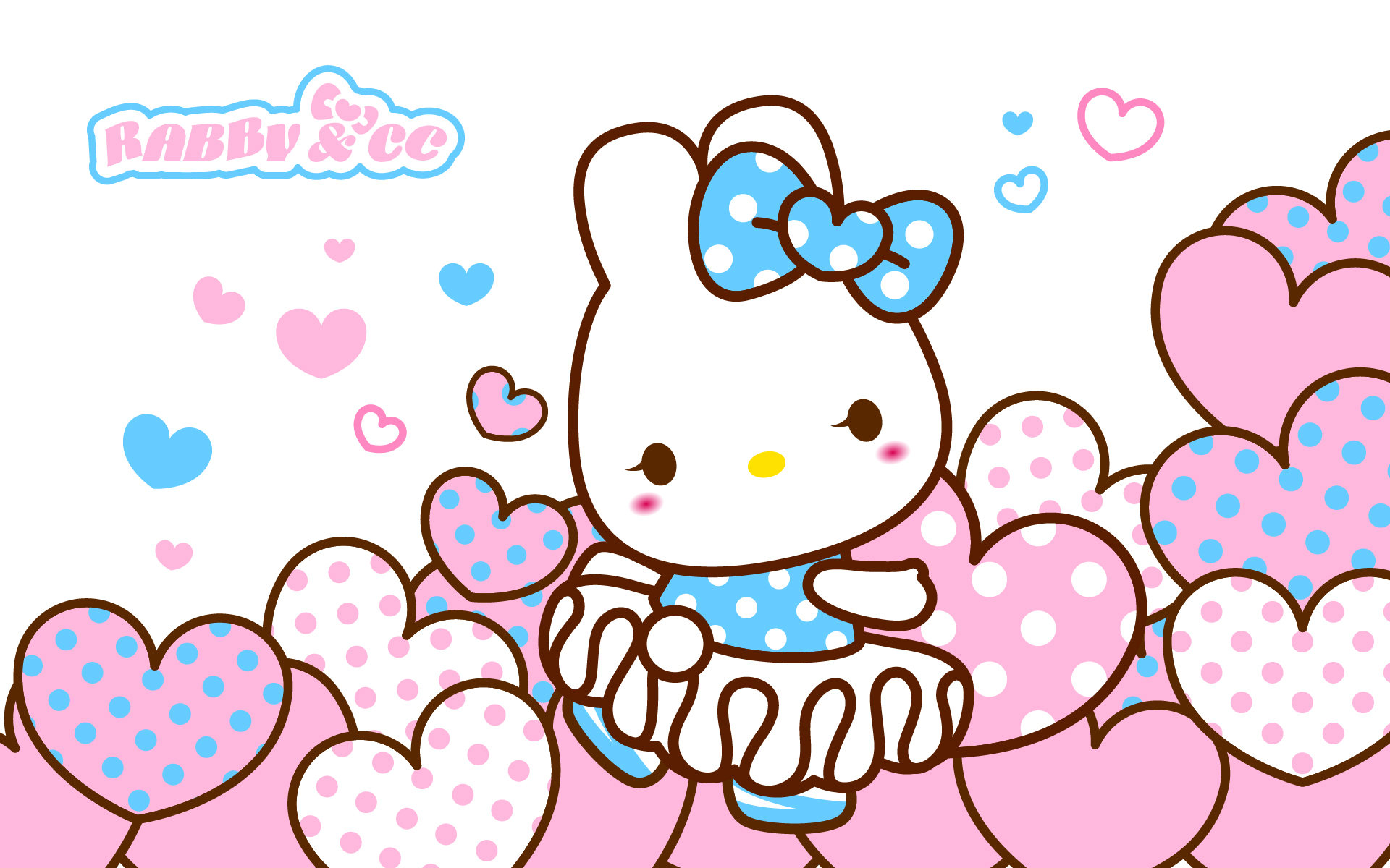 rabbycc粉蓝爱心系列壁纸
