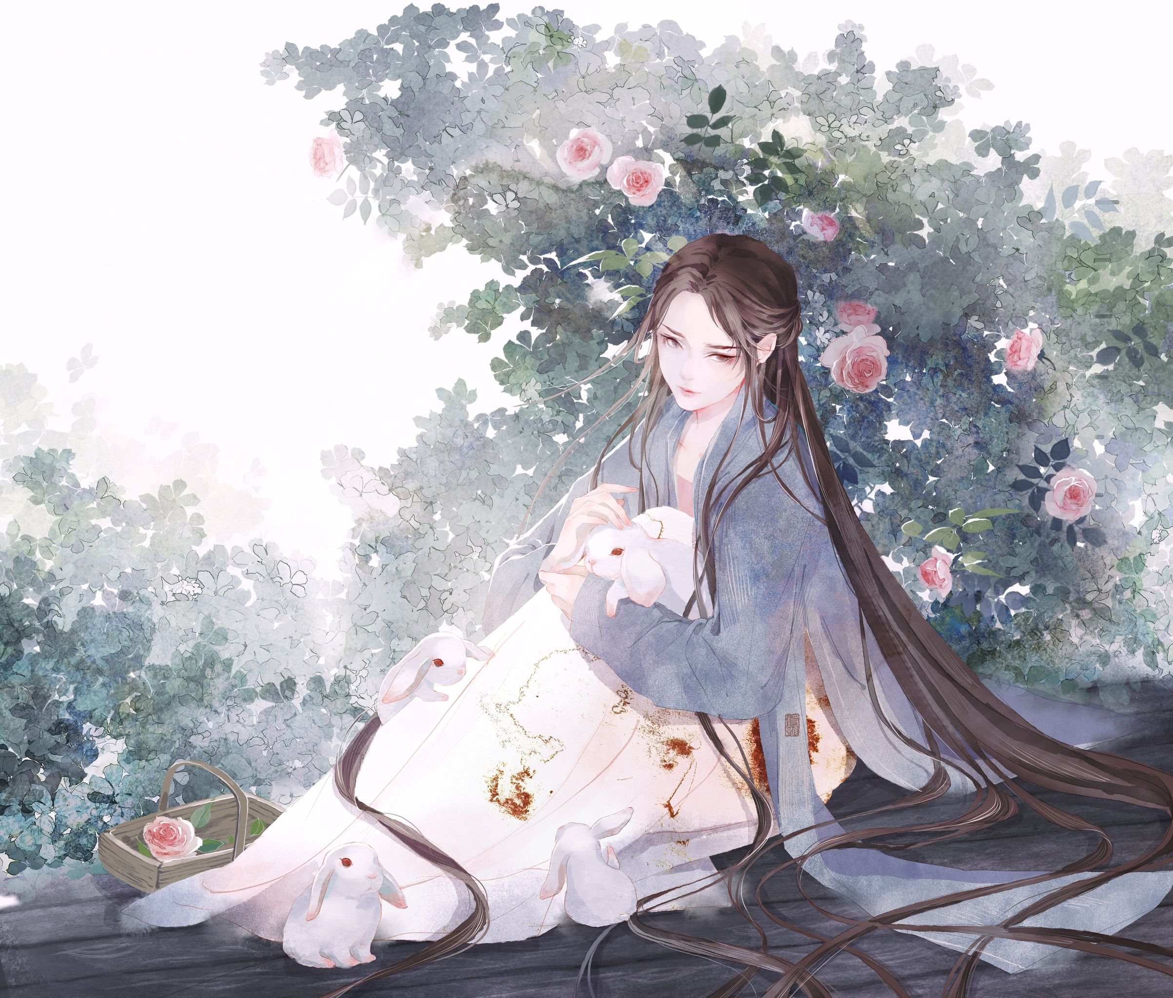 水彩古风人物系列 - 将离 - 原创作品 - 视觉中国(shijueme)