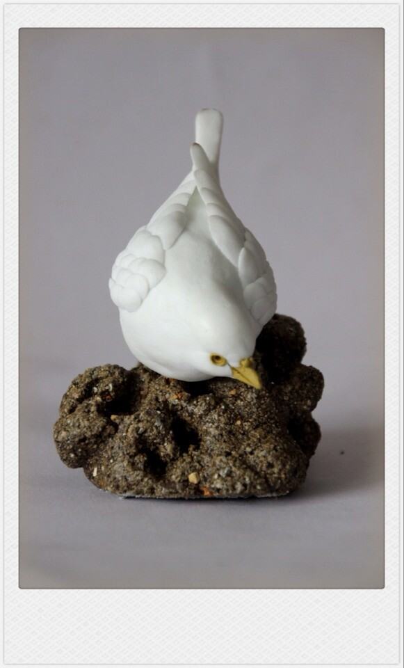 高白泥 纯手工陶瓷动物雕塑原创设计 家居装饰