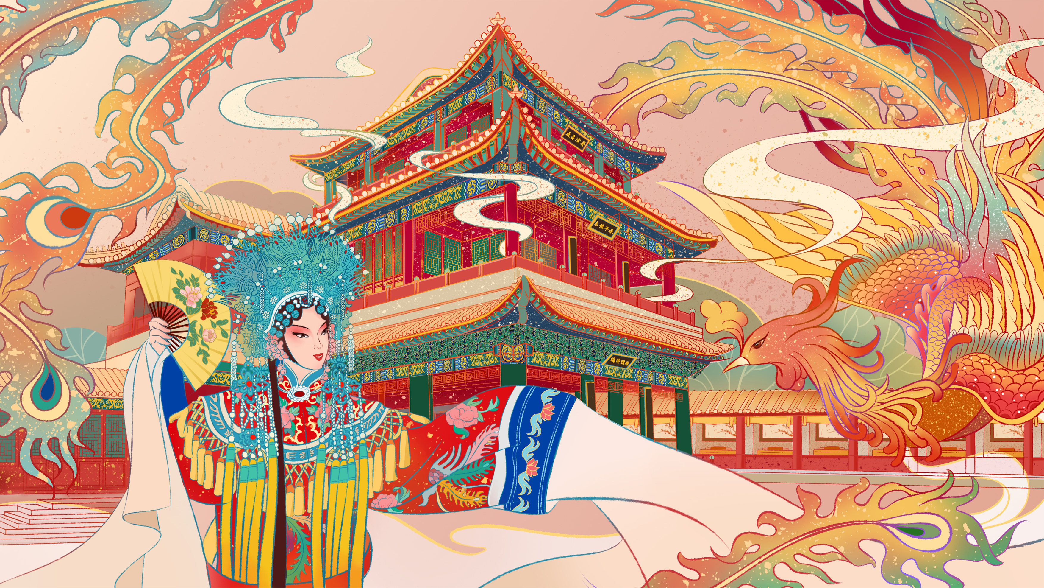 超画北京——《京韵德和》德和园大戏楼插画设计