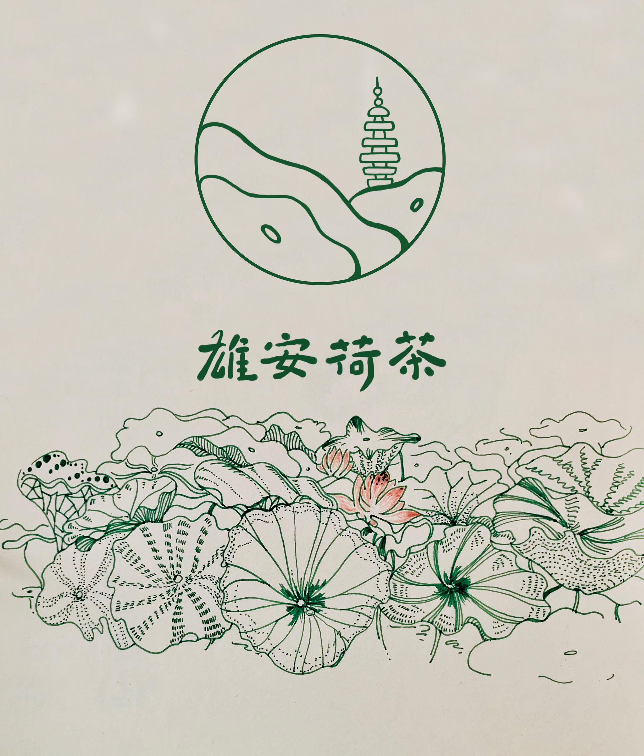 雄安荷叶茶logo设计
