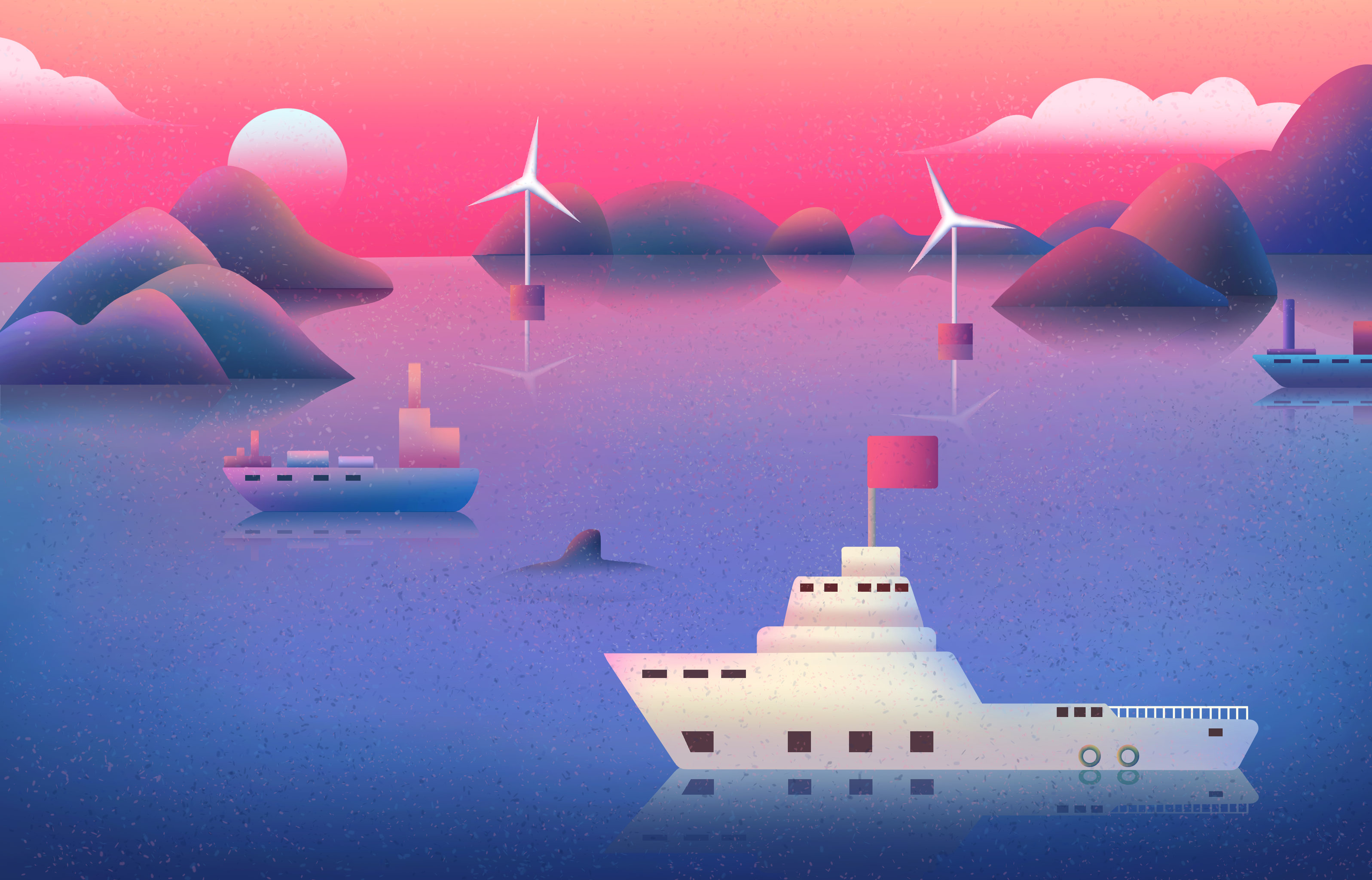 渐变噪点风插画