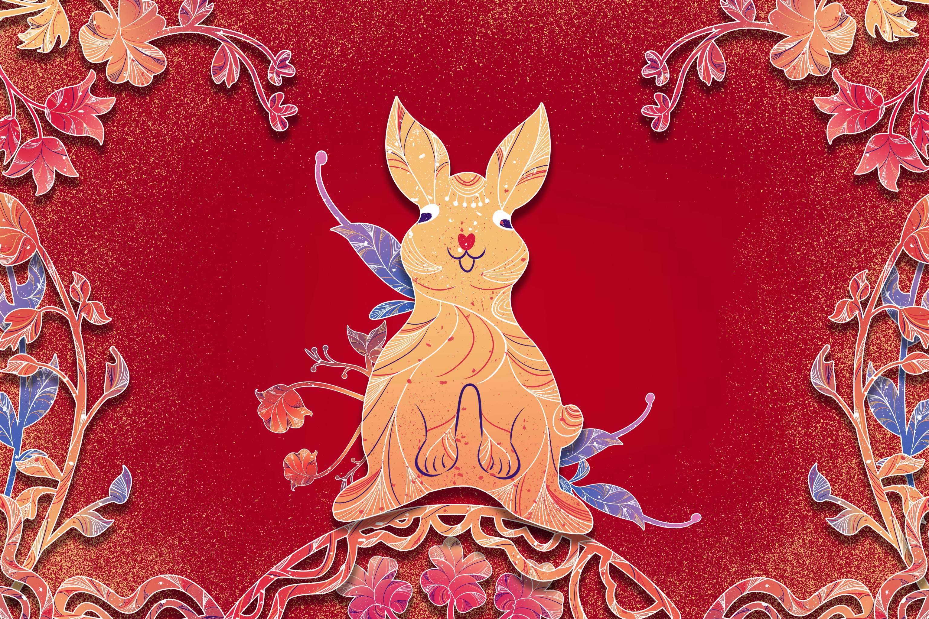 国潮线条风喜庆萌系十二生肖