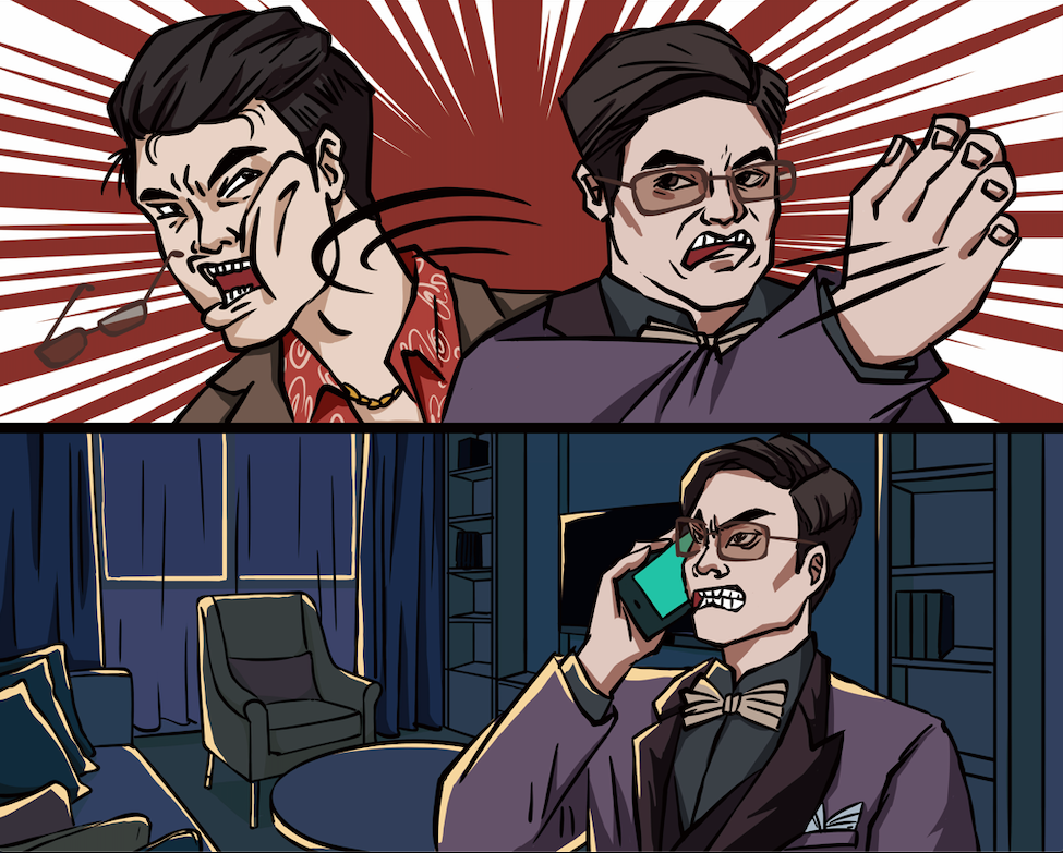 商稿喜剧悬疑舞台剧低智商犯罪舞美道具插画