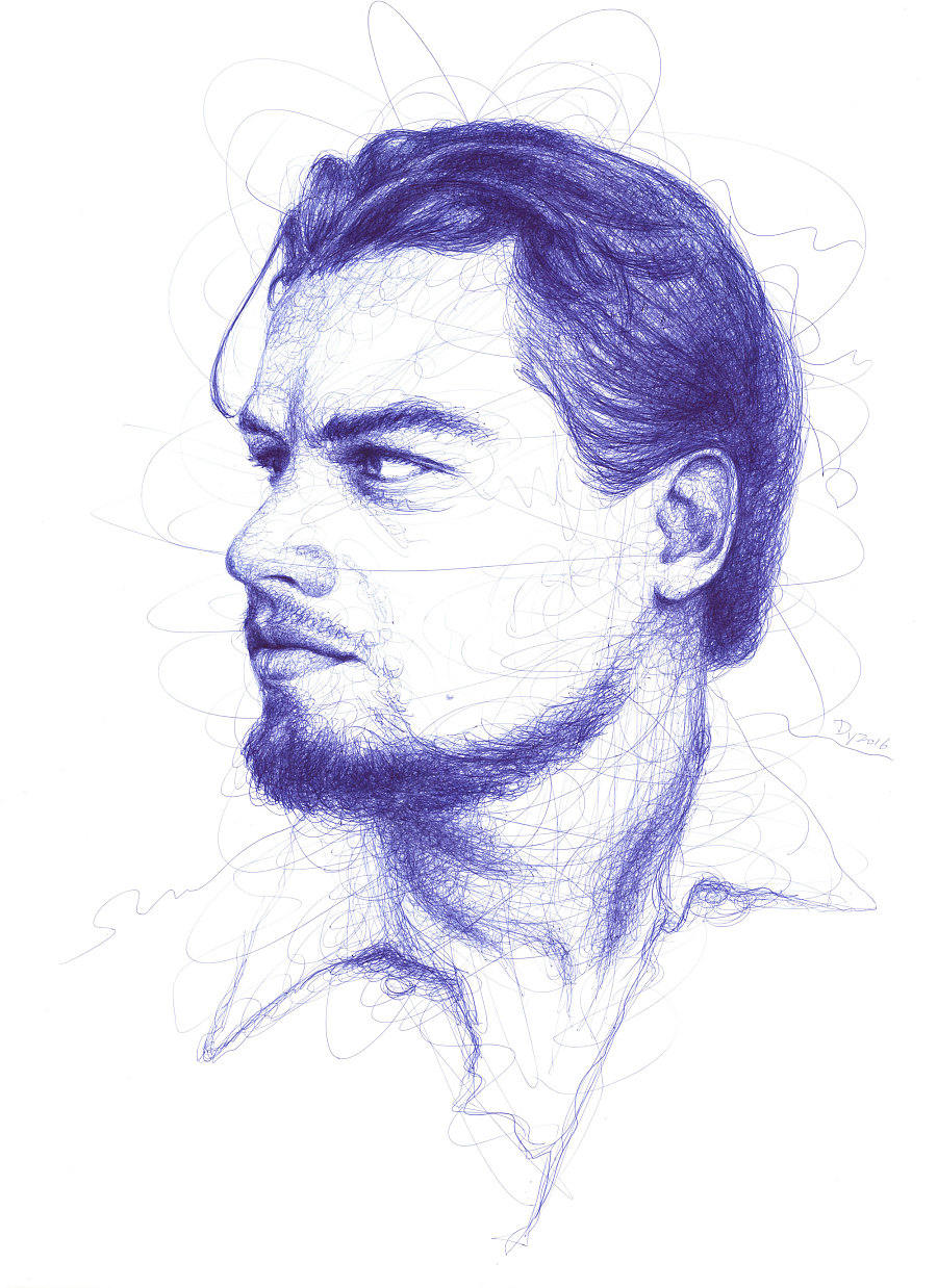 圆珠笔线体绘-莱昂纳多·迪卡普里奥